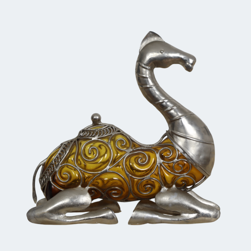 Yellow Camel Desert Wanderer Blown Glass Votive