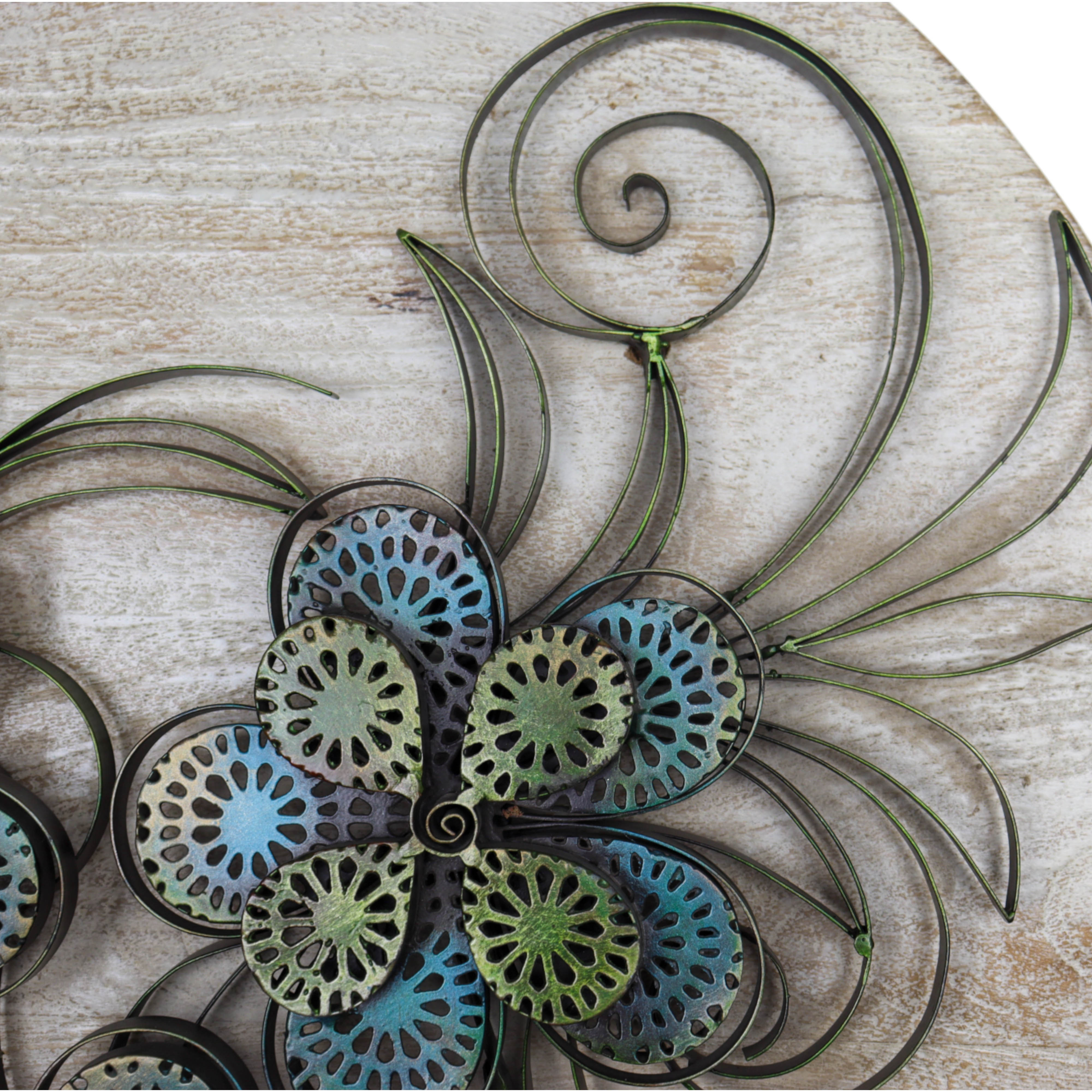 Floral Metal Wall Decoration for Living Room