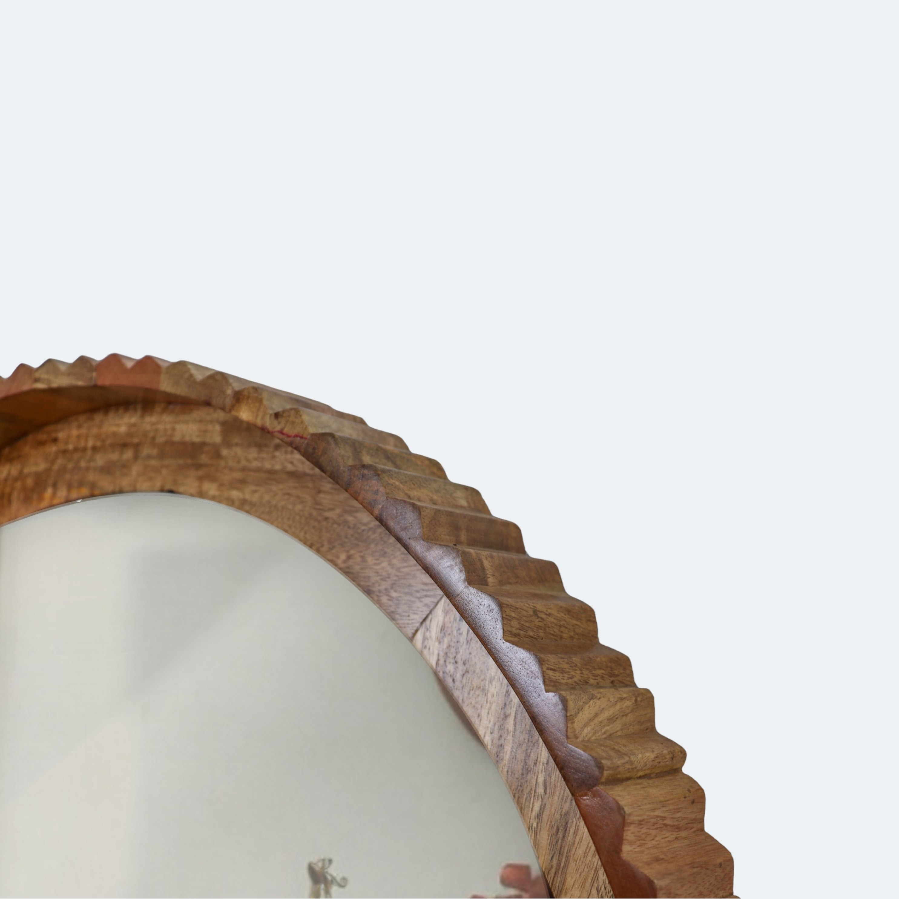 Scalloped Wood Wall Mirror