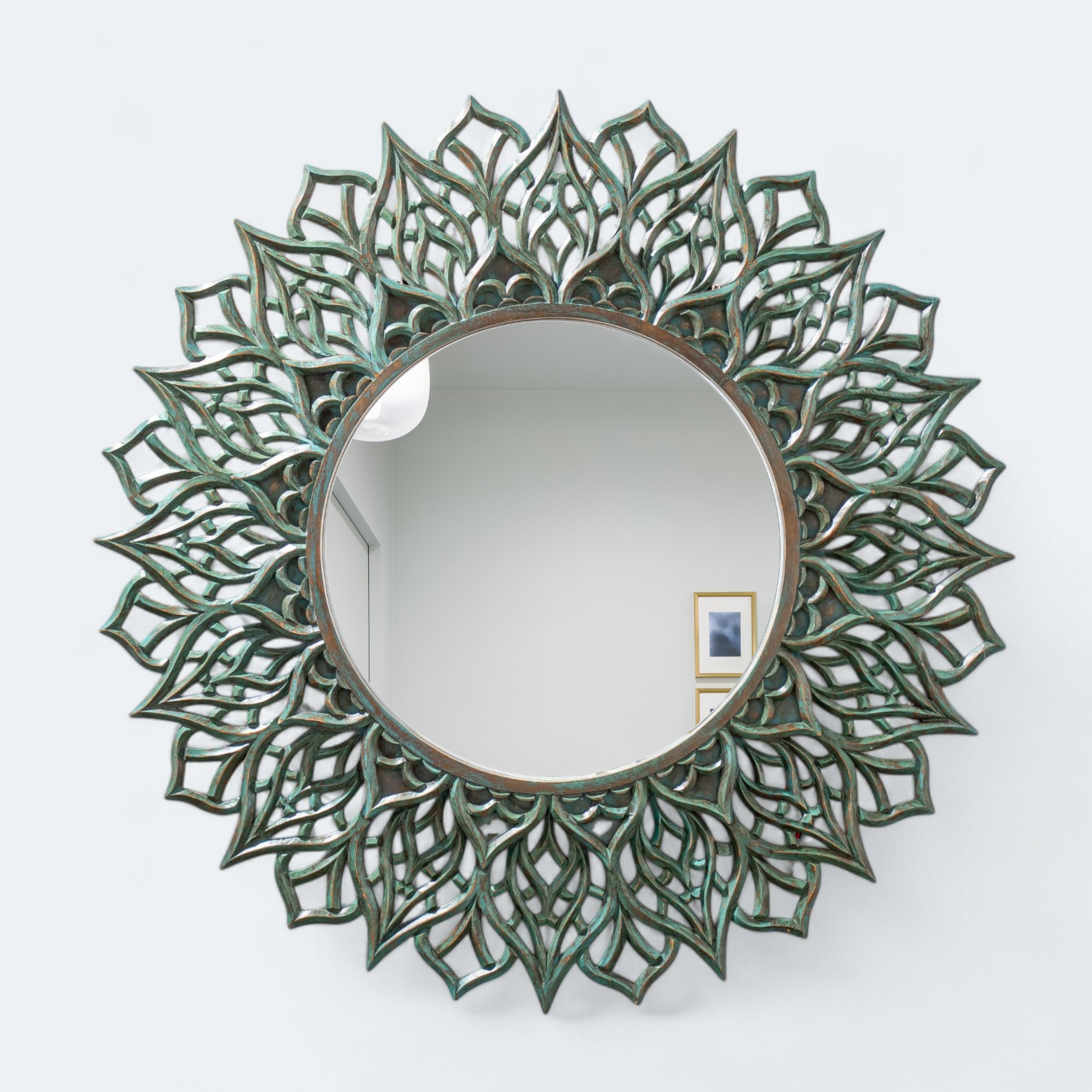 Intricate Mandala Leaf Wall Mirror