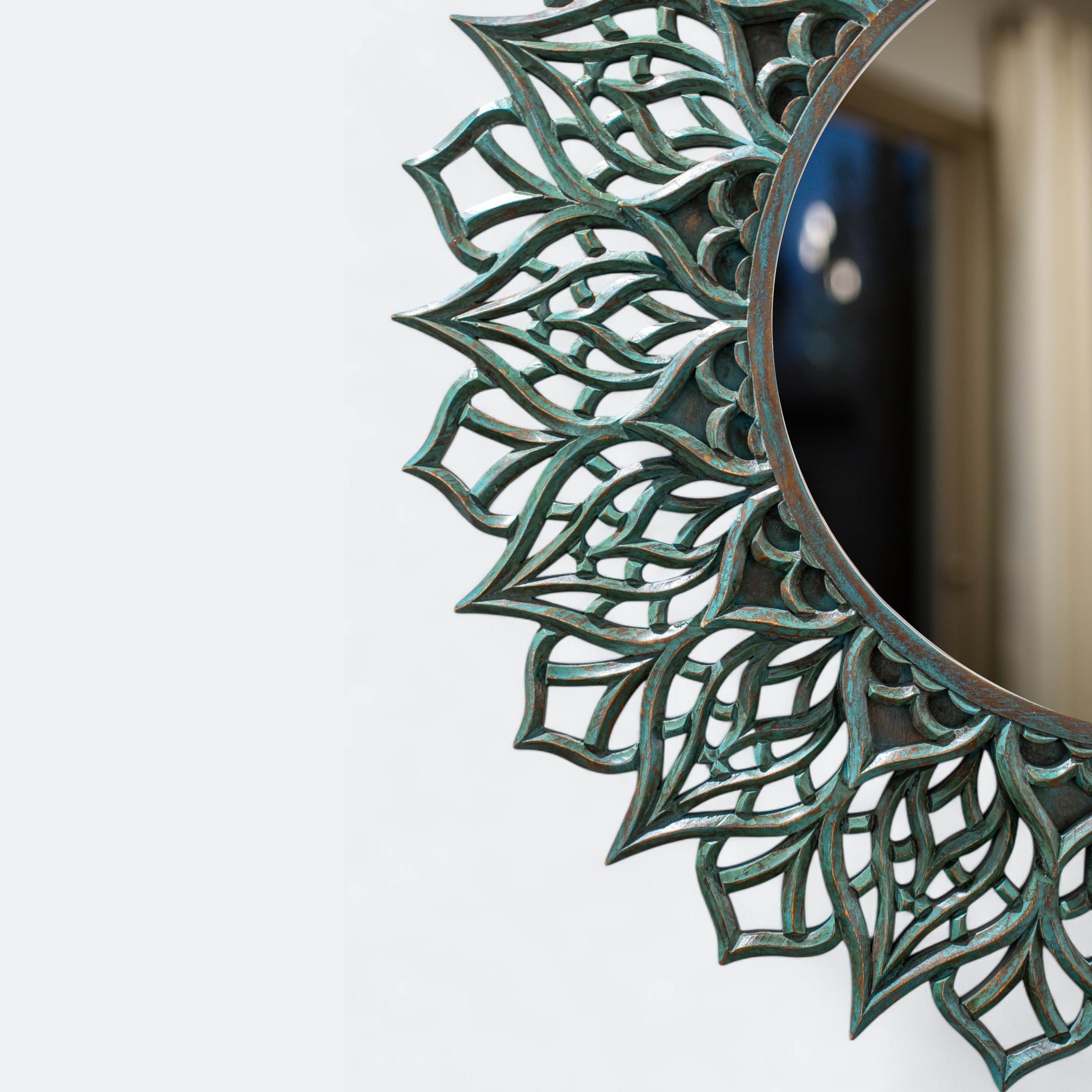 Intricate Mandala Leaf Wall Mirror