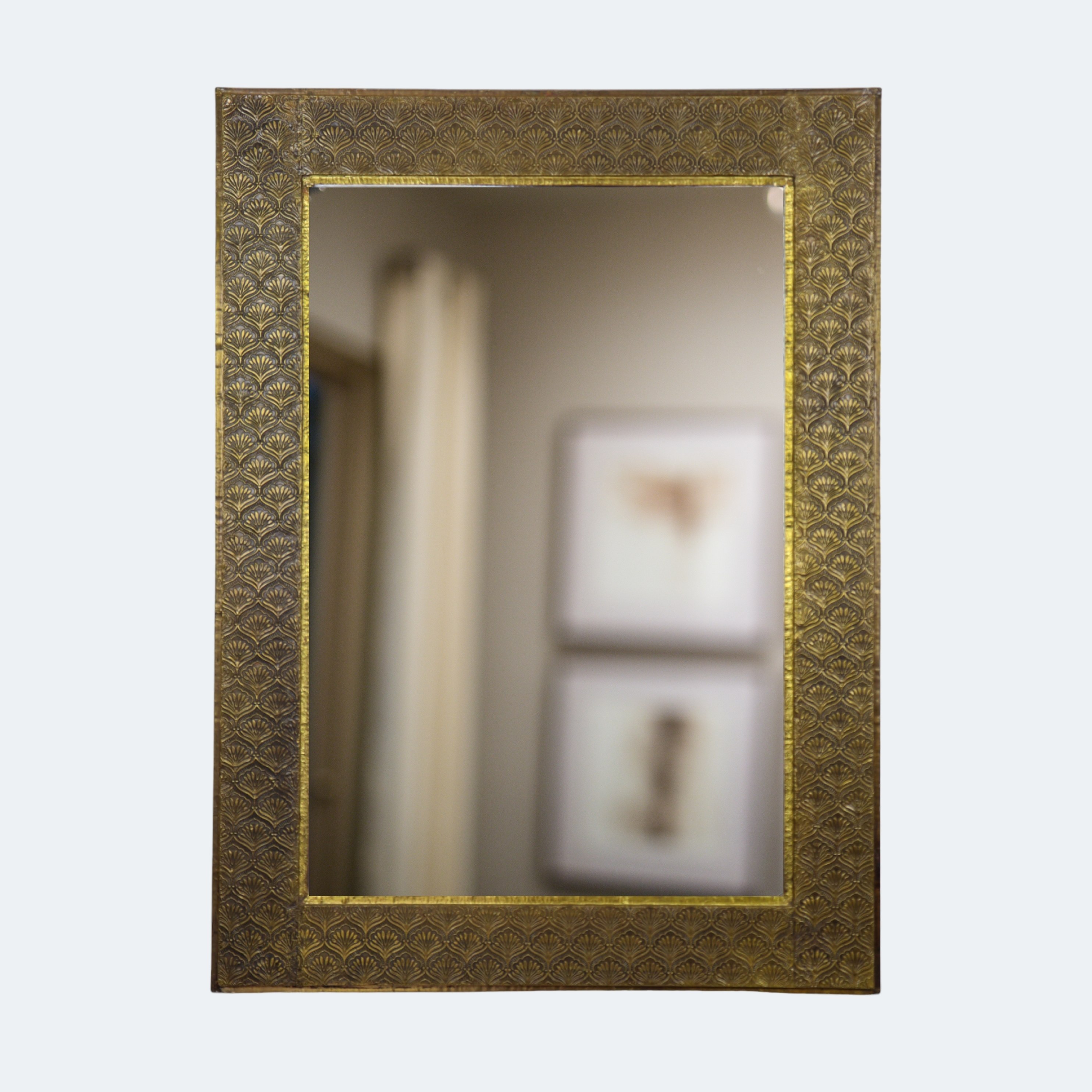 Antique Gold Embossed Rectangle Wall Mirror