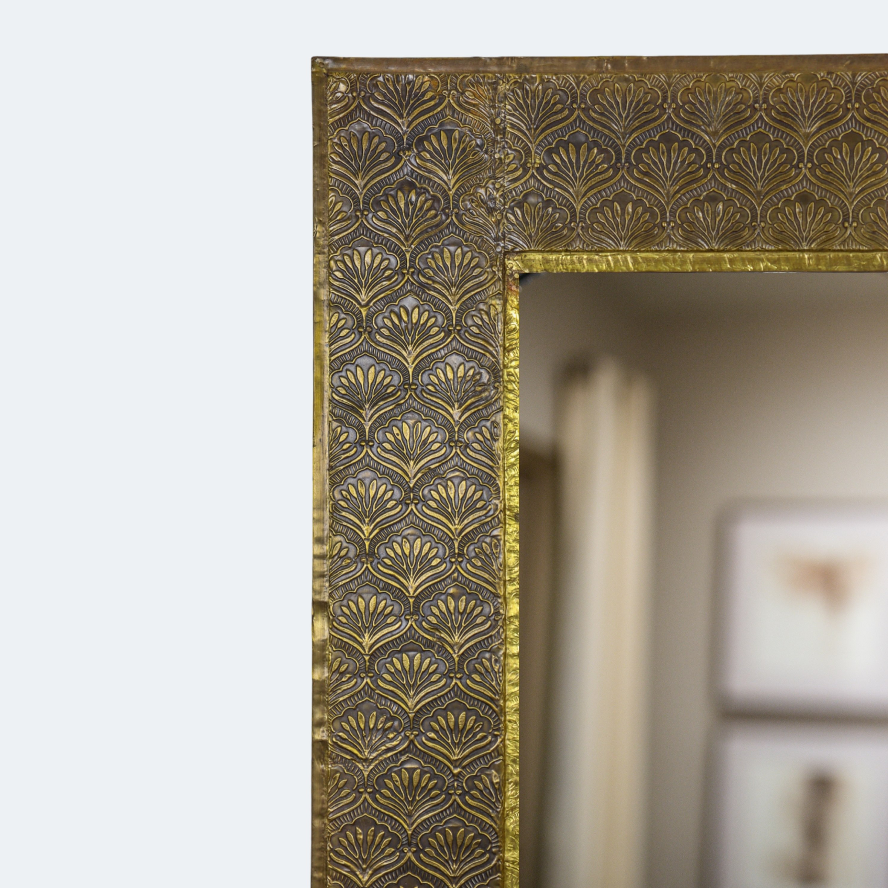 Antique Gold Embossed Rectangle Wall Mirror