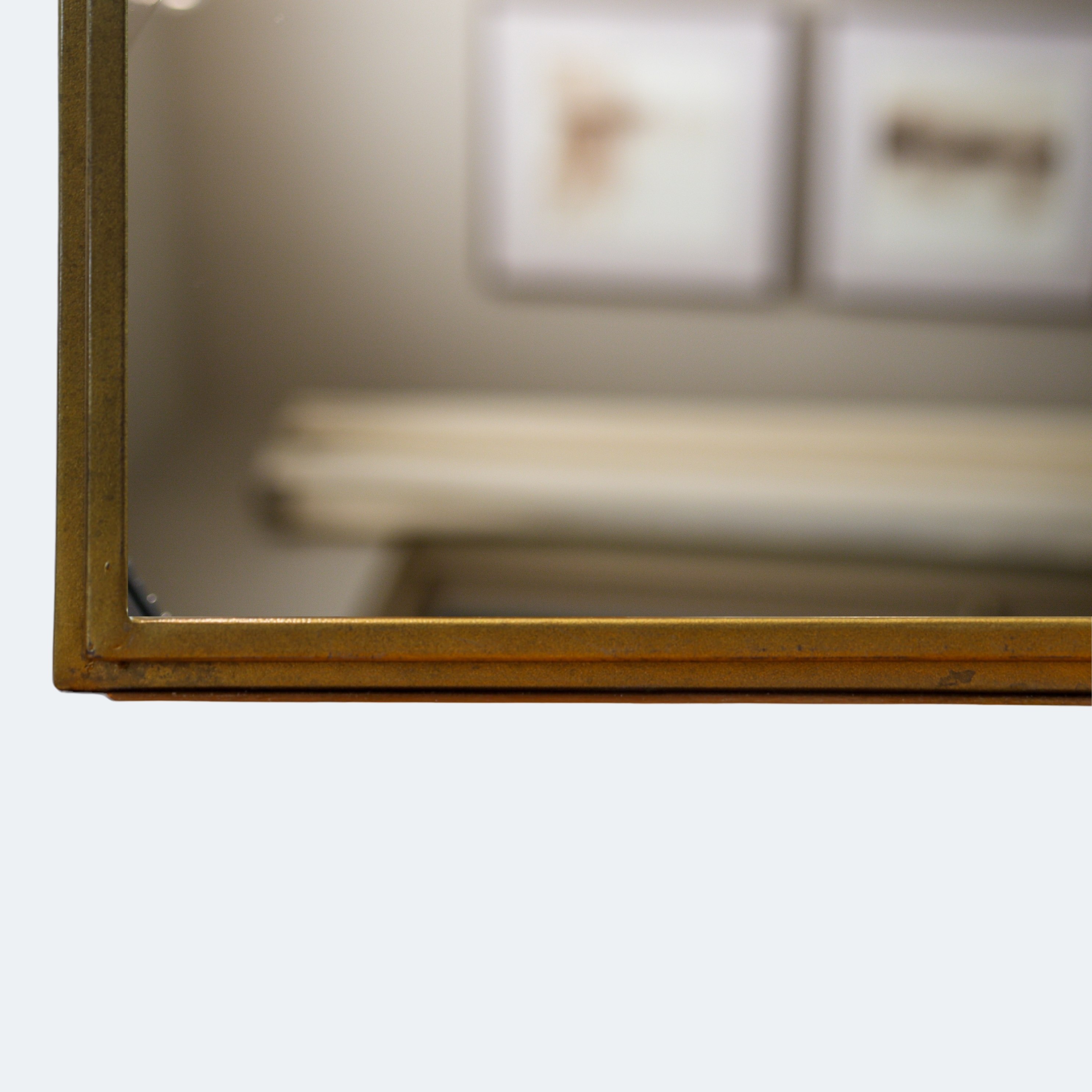 Arched Gold Metal Wall Mirror