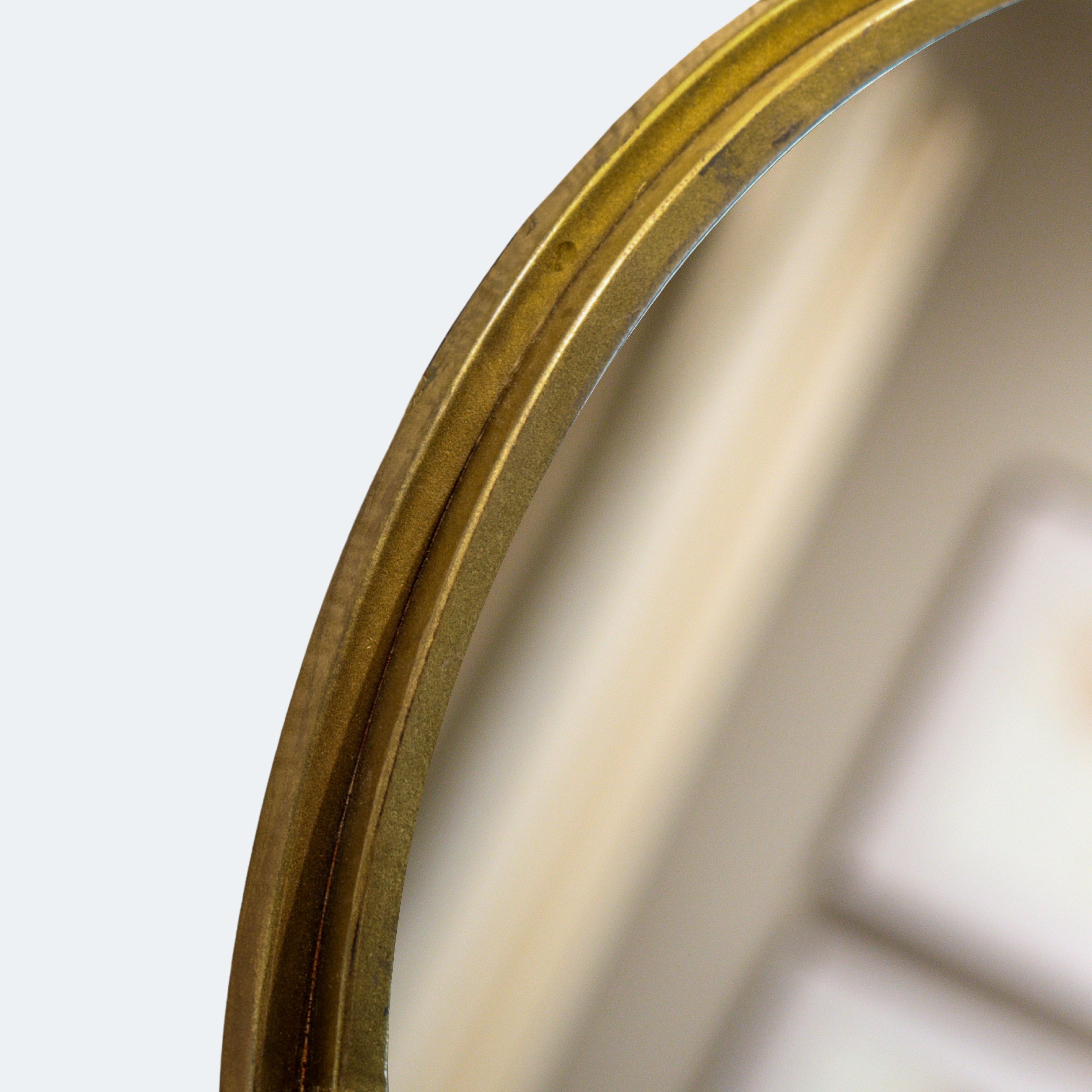 Arched Gold Metal Wall Mirror
