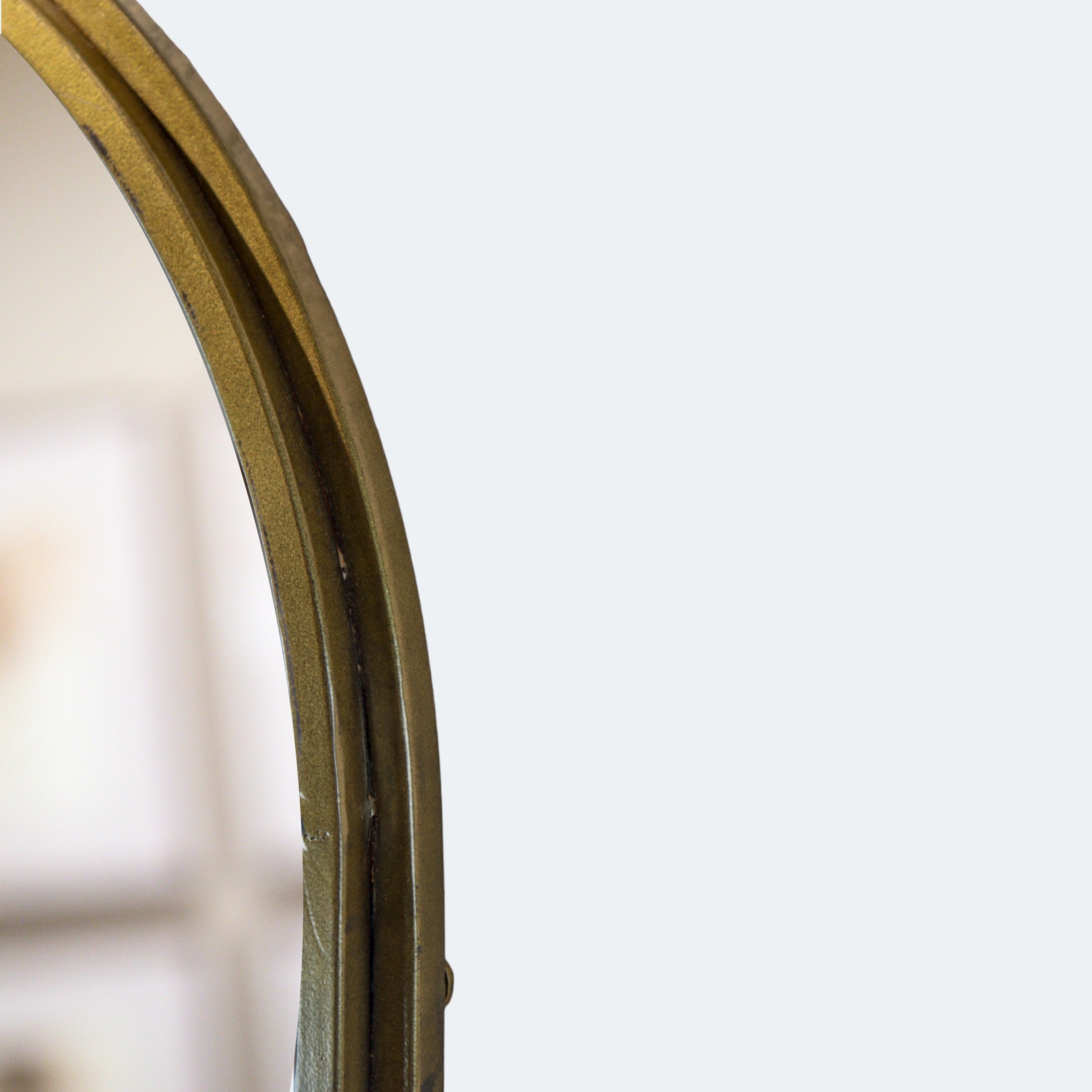 Arched Gold Metal Wall Mirror
