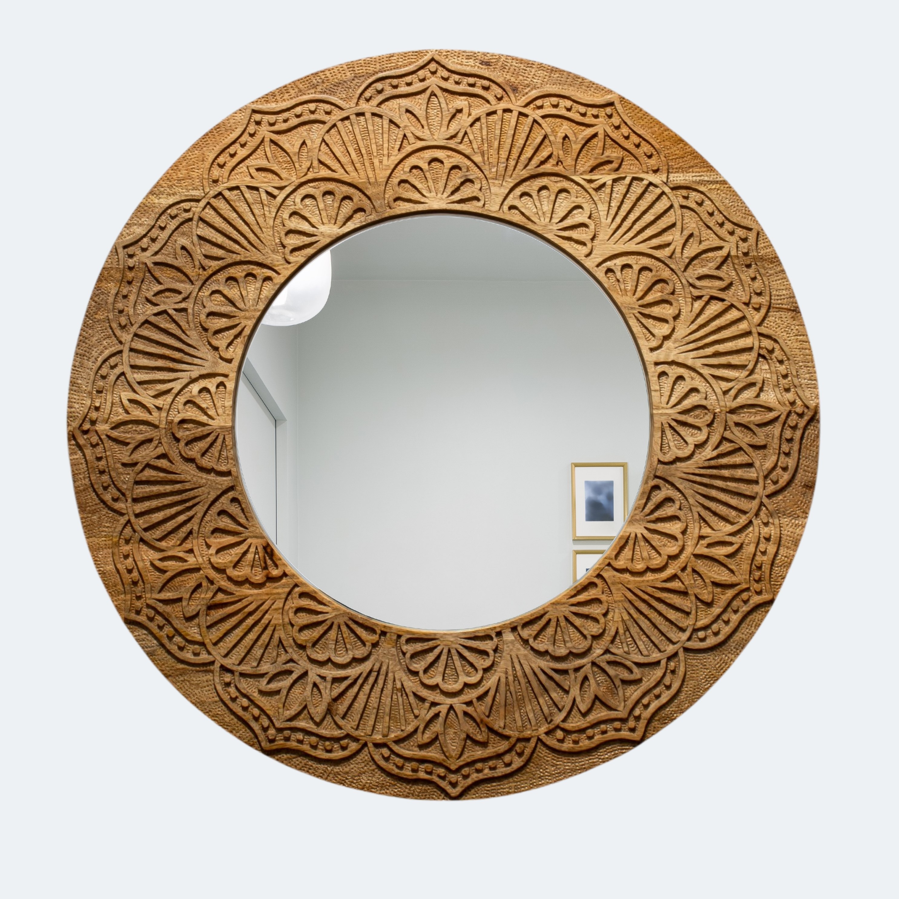 Handcrafted Wooden Mandala Wall Mirror