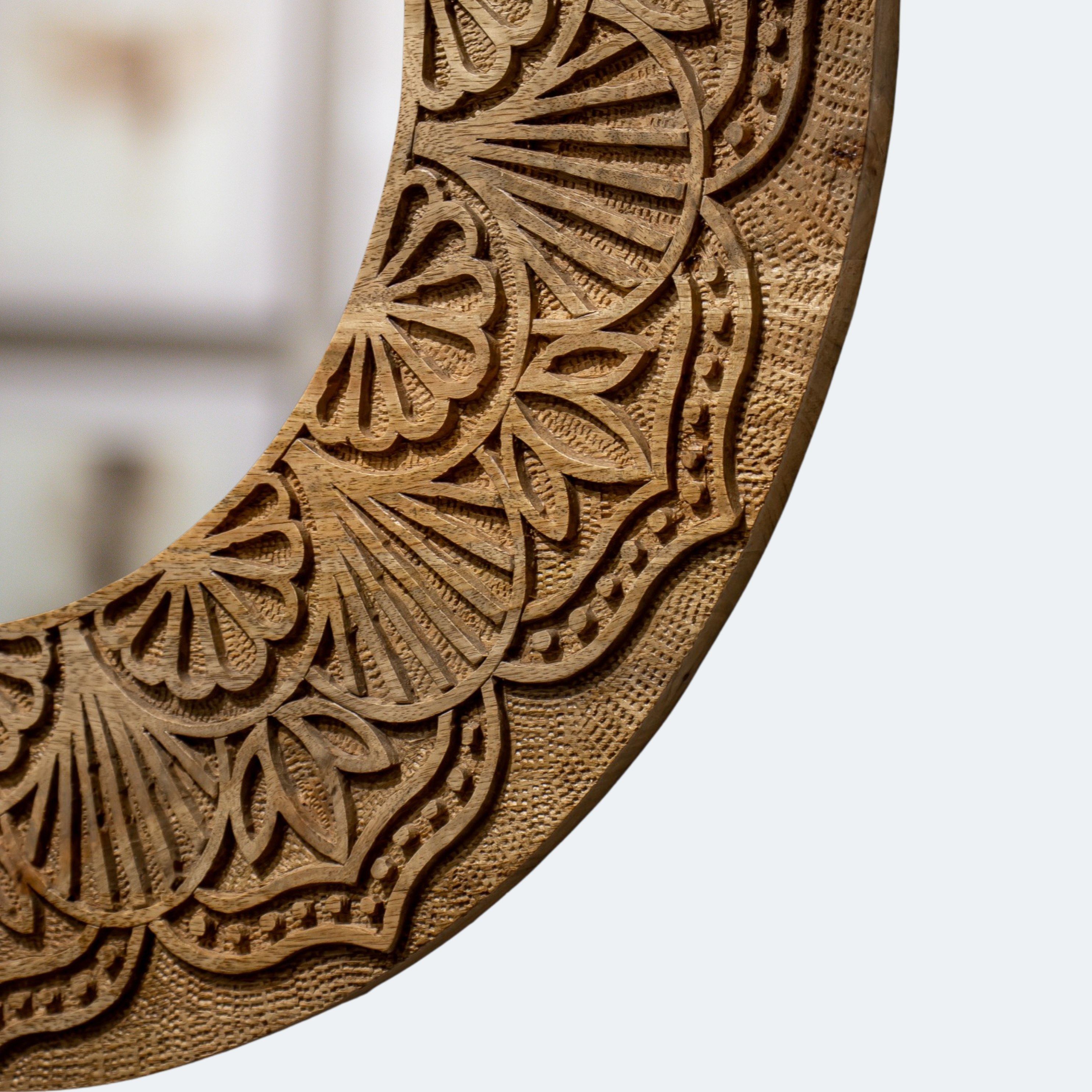 Handcrafted Wooden Mandala Wall Mirror