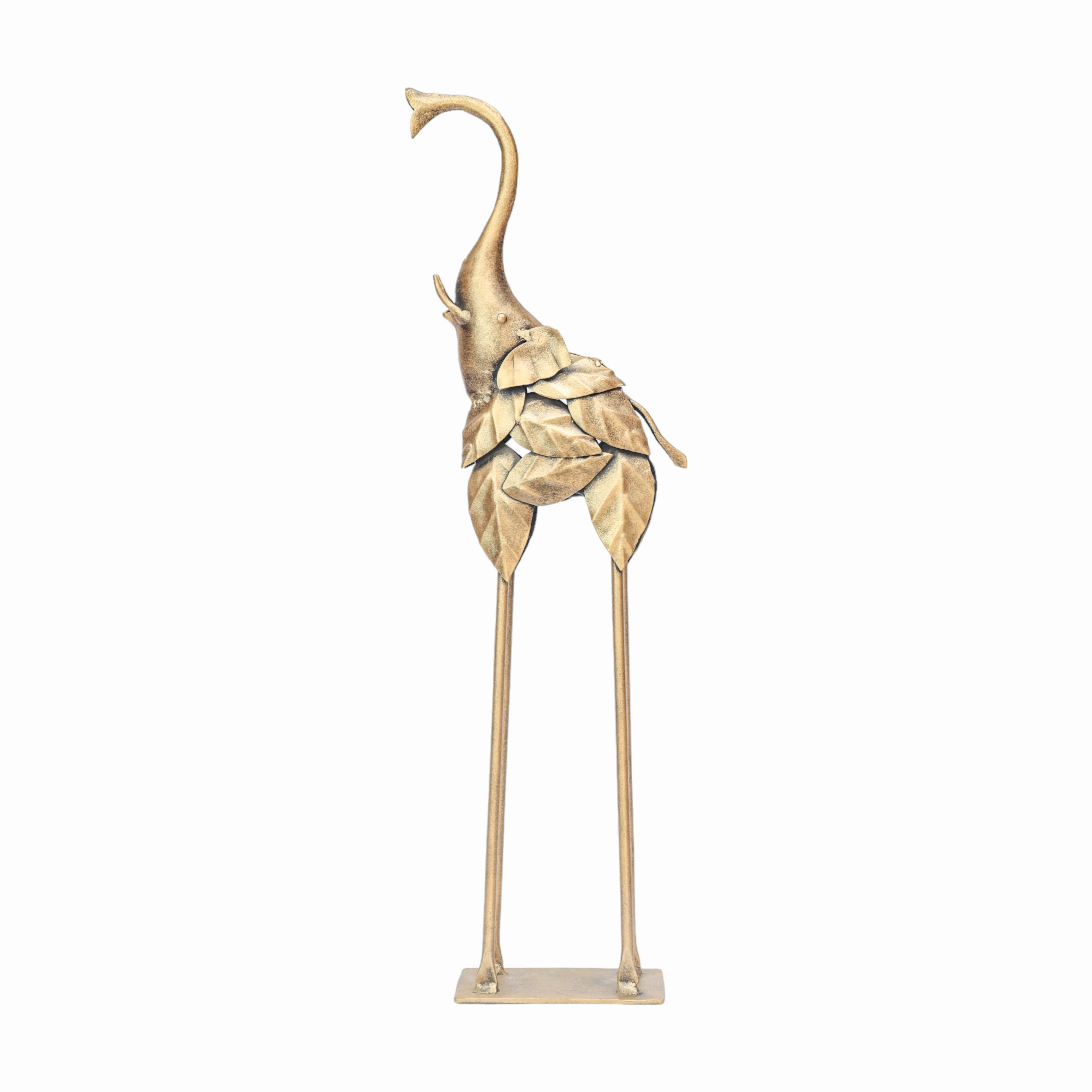‘Leafy Legacy’ - Gold Metal Elephant Sculpture
