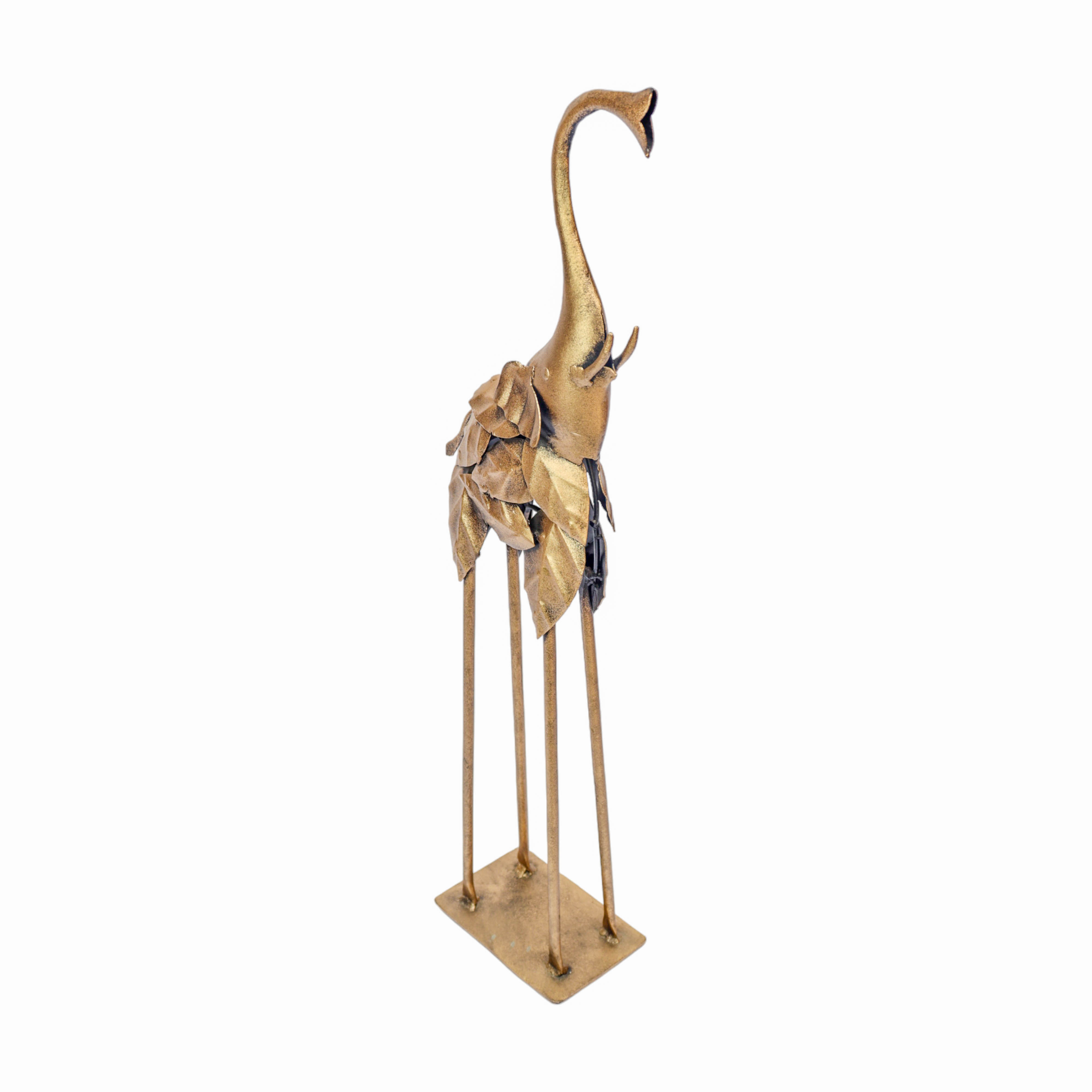 ‘Leafy Legacy’ - Gold Metal Elephant Sculpture