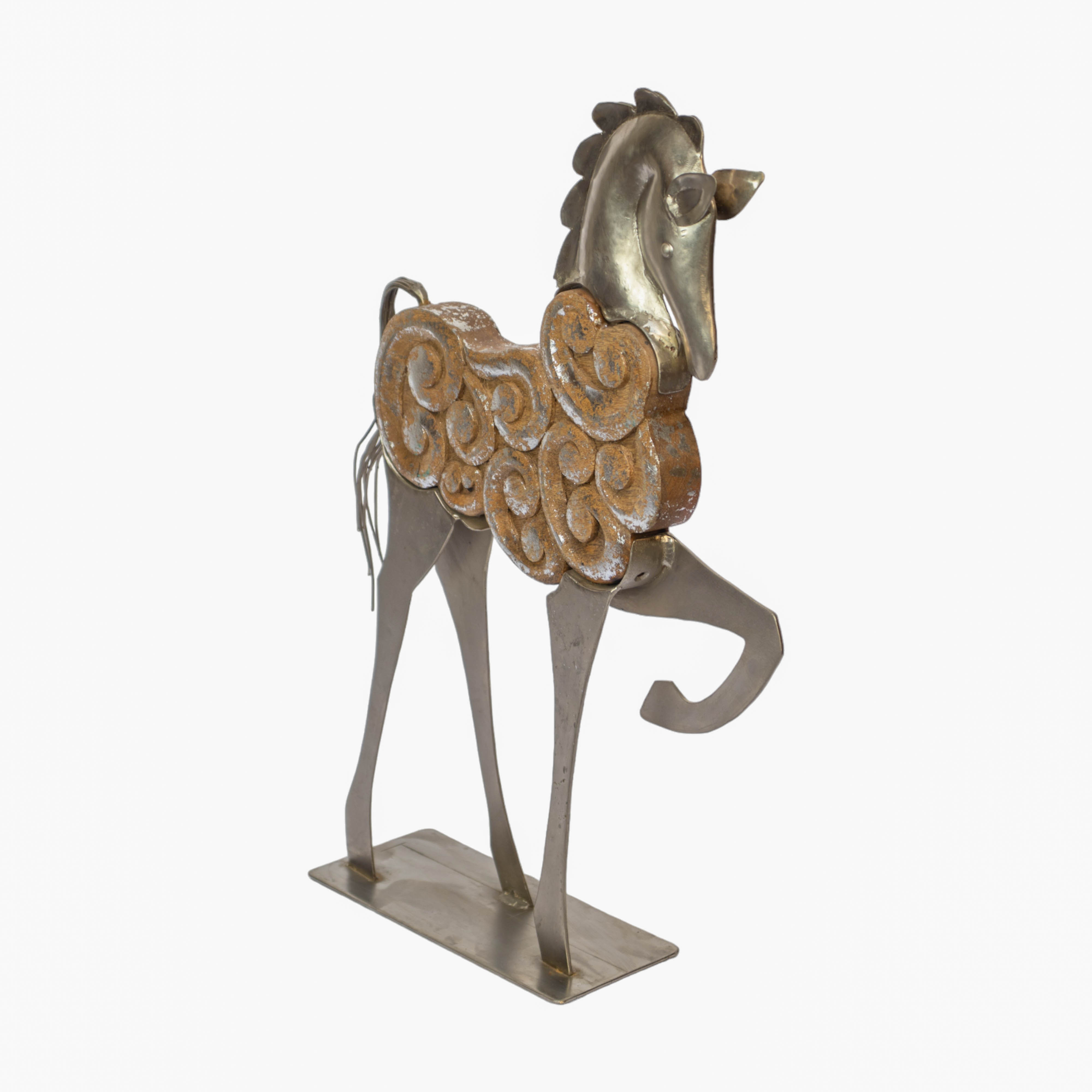 Celestial Stallion - Gold Metal Horse Sculpture