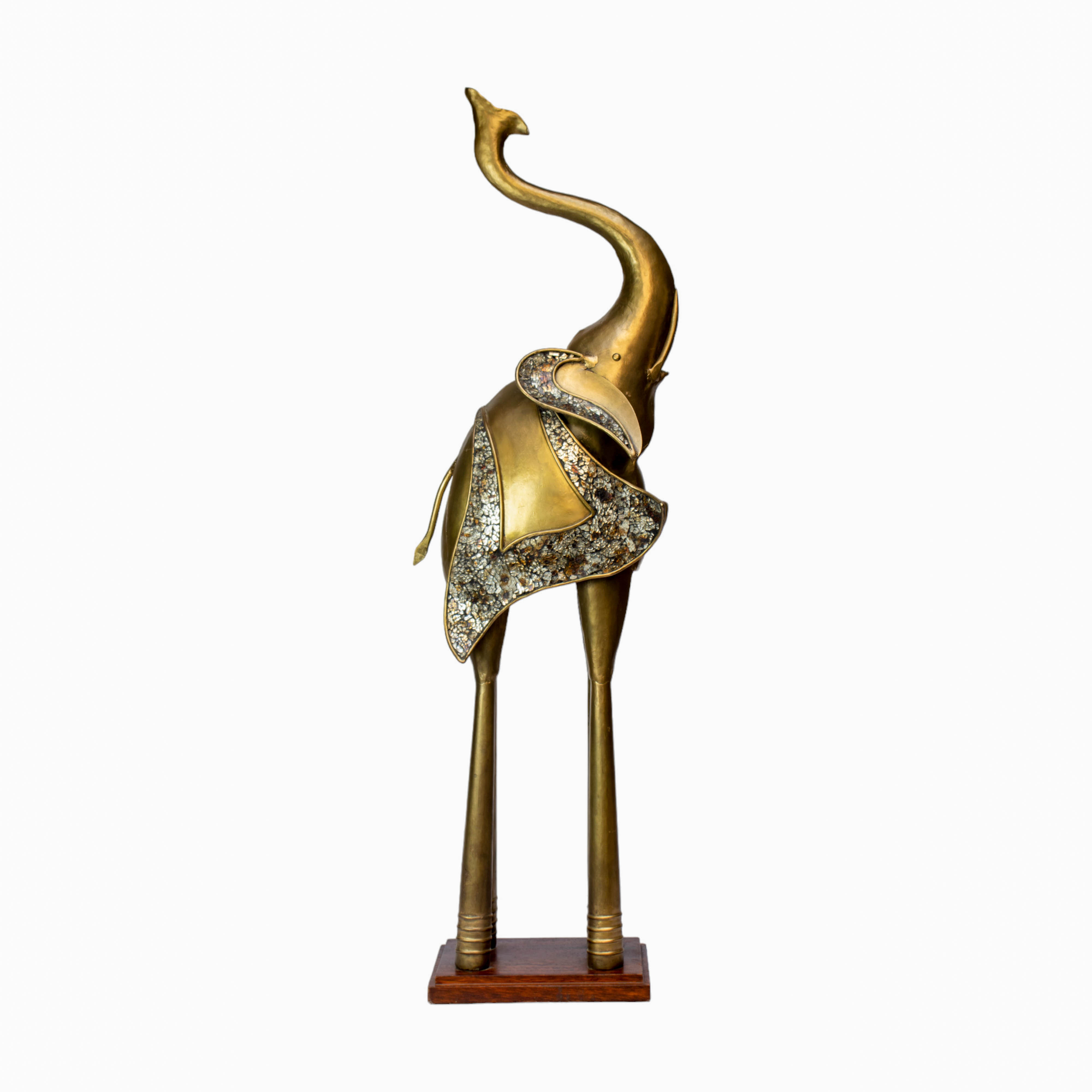 Golden Wisdom-Intricate Brass Elephant Figurine