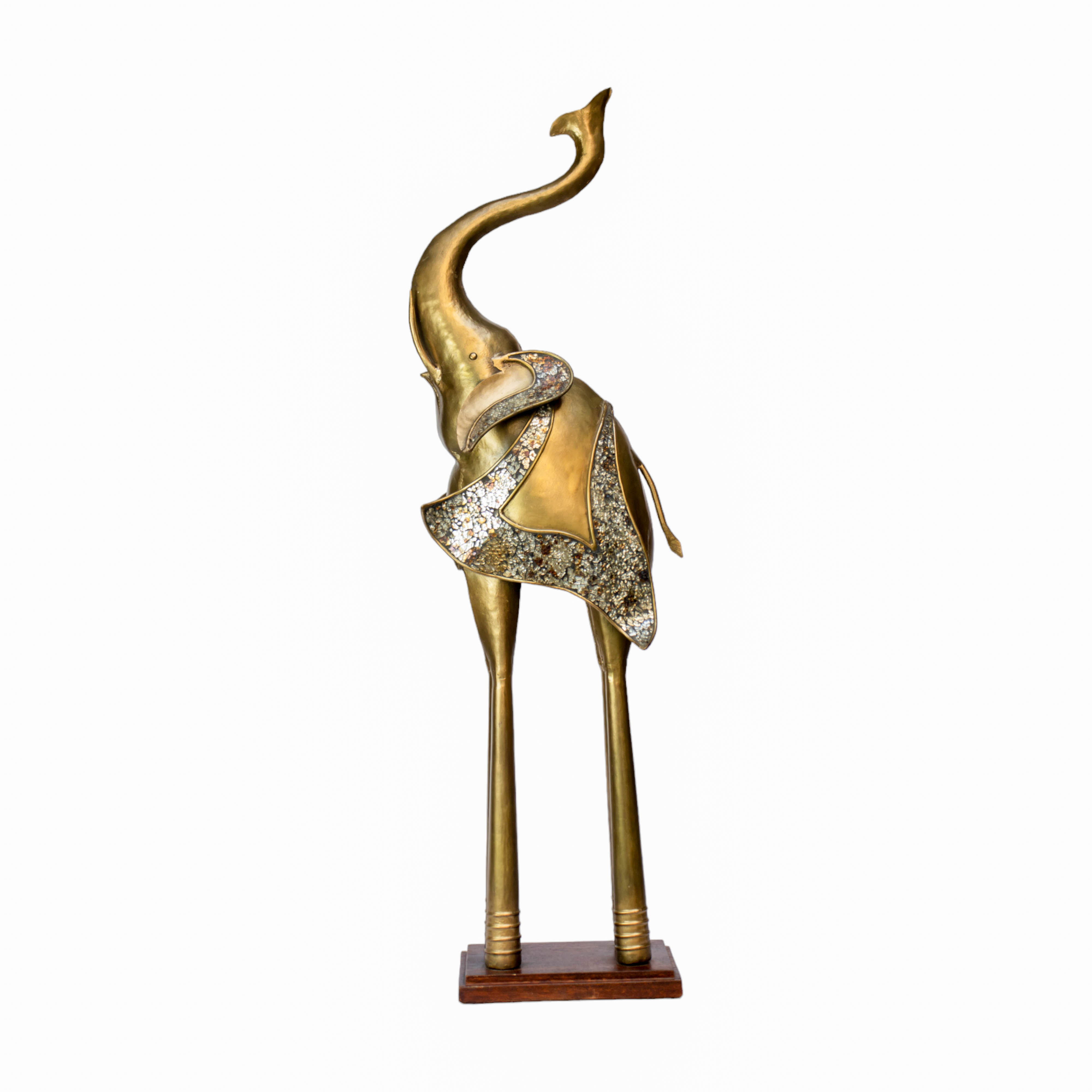 Golden Wisdom-Intricate Brass Elephant Figurine