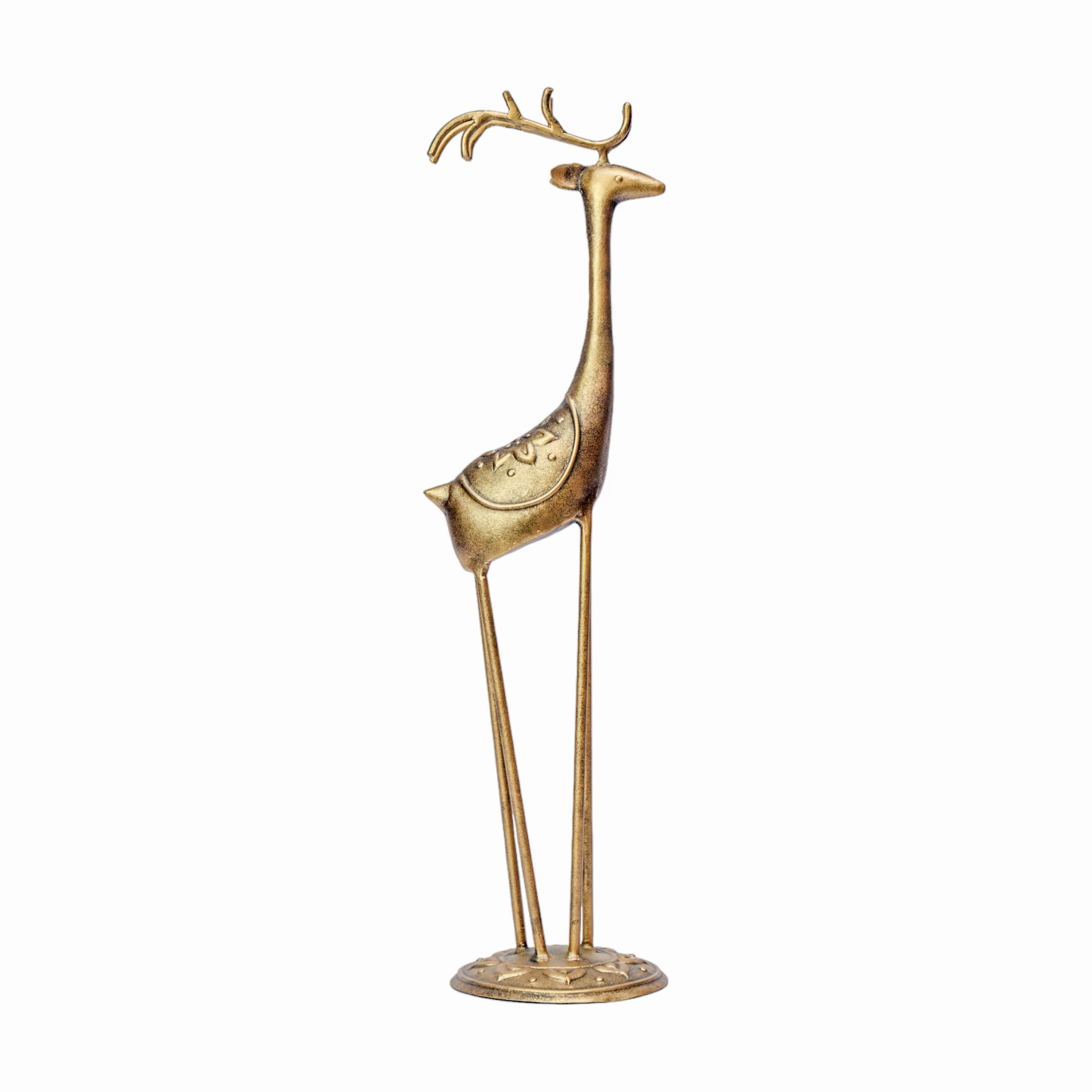 Golden Grace - Antique Gold Metal Deer Figurine