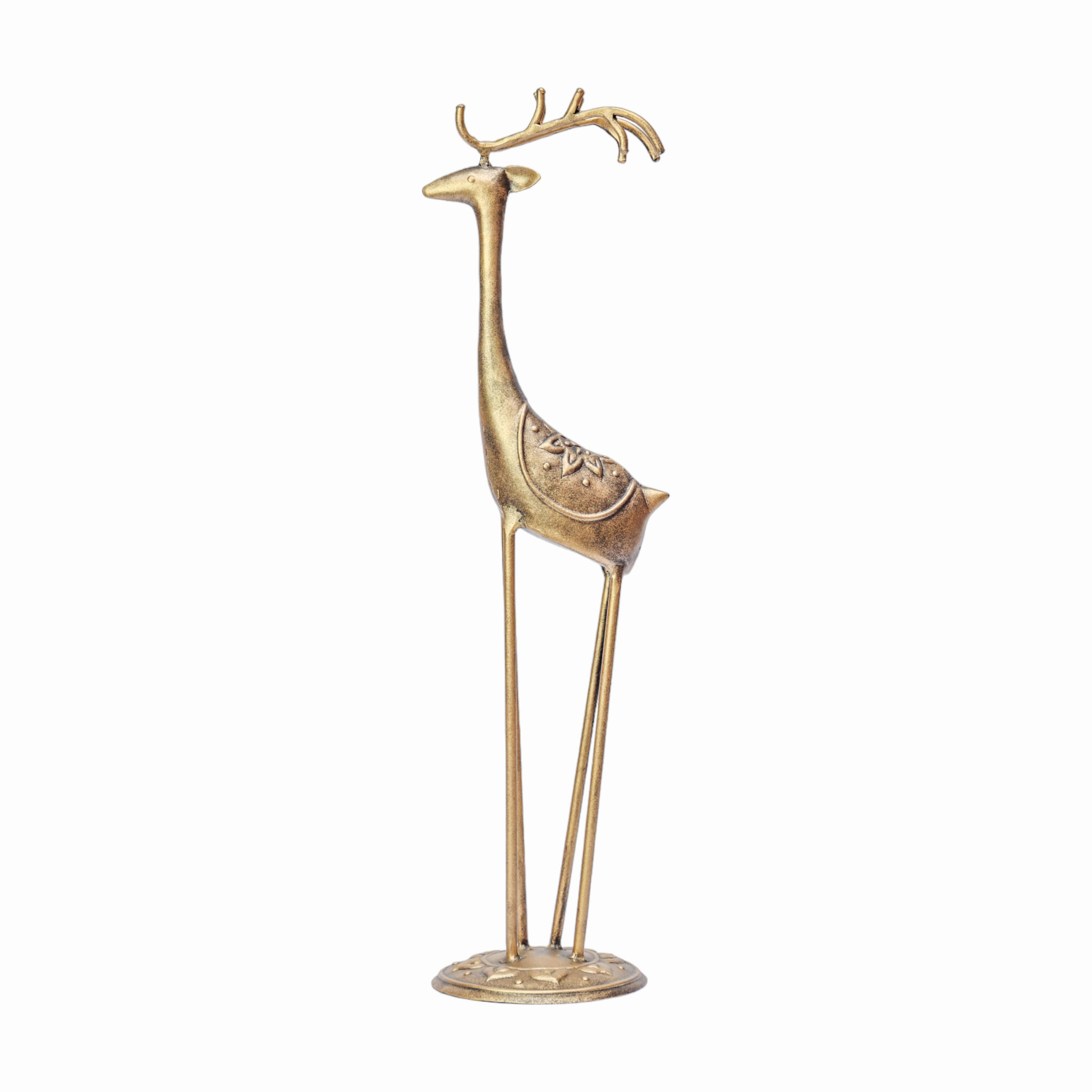 Golden Grace - Antique Gold Metal Deer Figurine