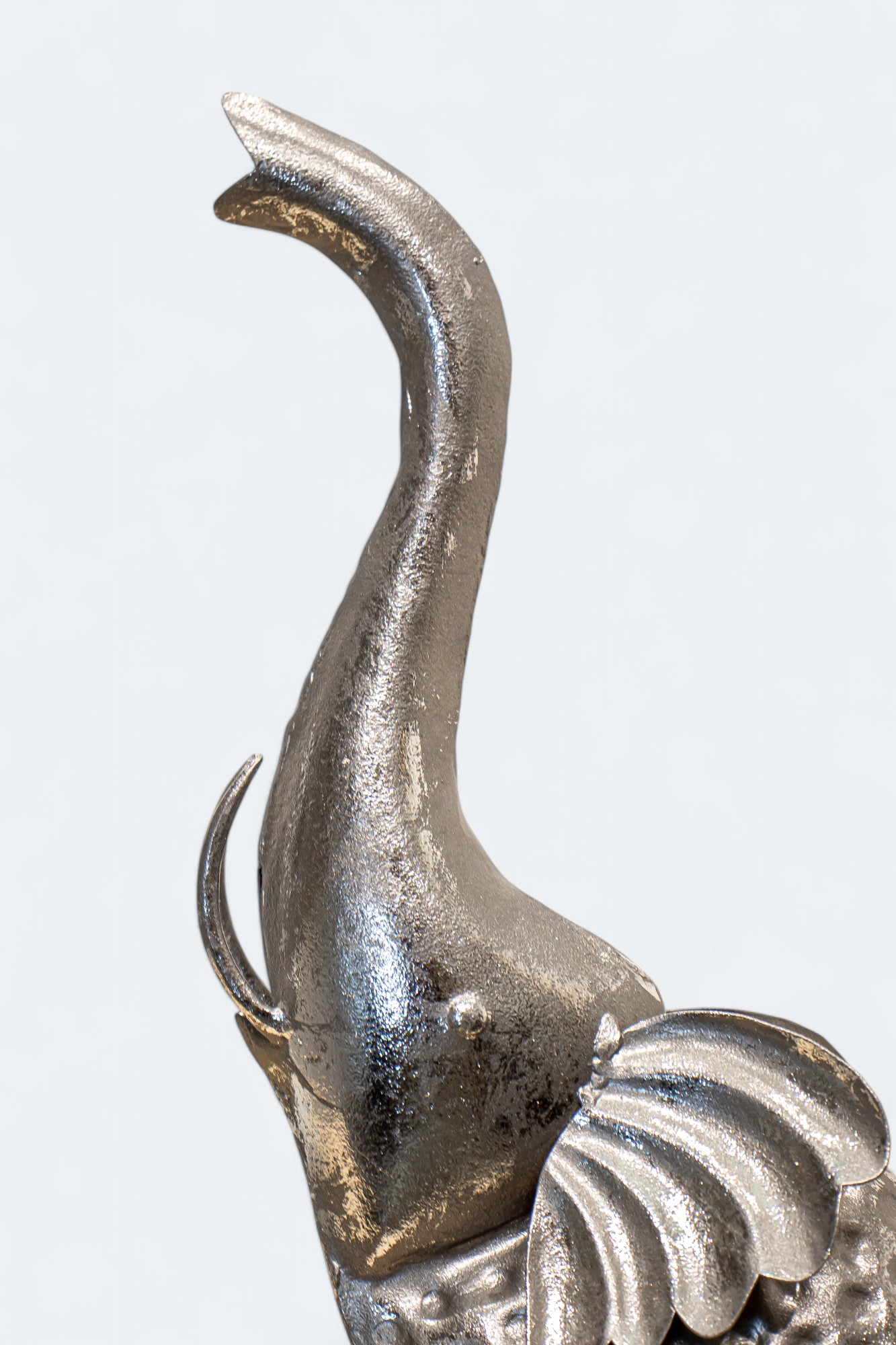 Silver Symphony - Textured Metal Elephant Figurine
