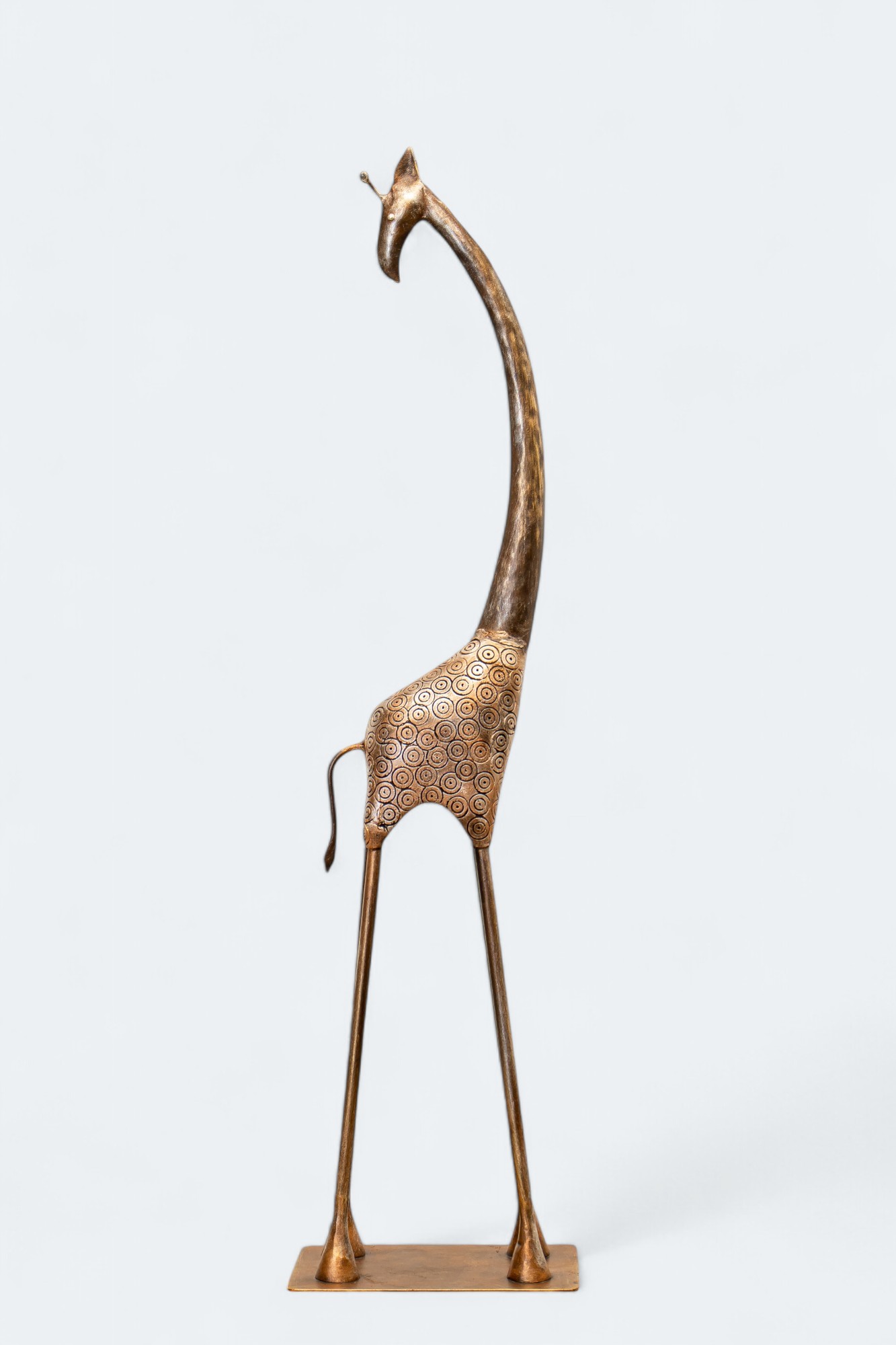 Swirling Savanna - Whimsical Metal Giraffe Sculpture