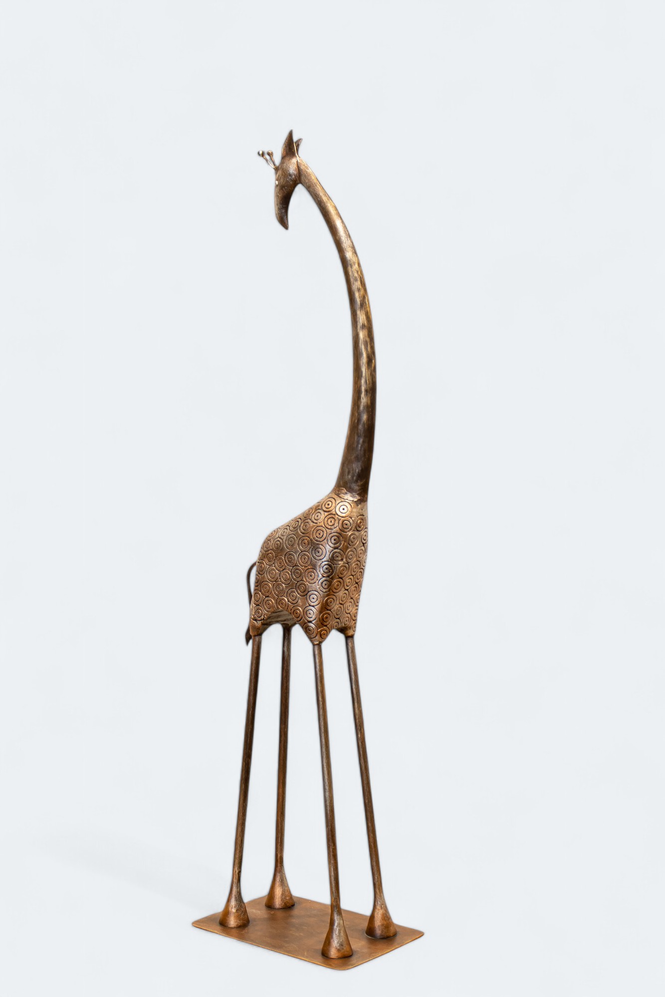 Swirling Savanna - Whimsical Metal Giraffe Sculpture