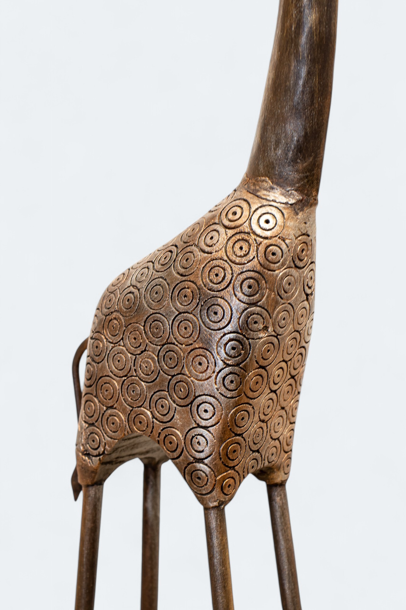 Swirling Savanna - Whimsical Metal Giraffe Sculpture