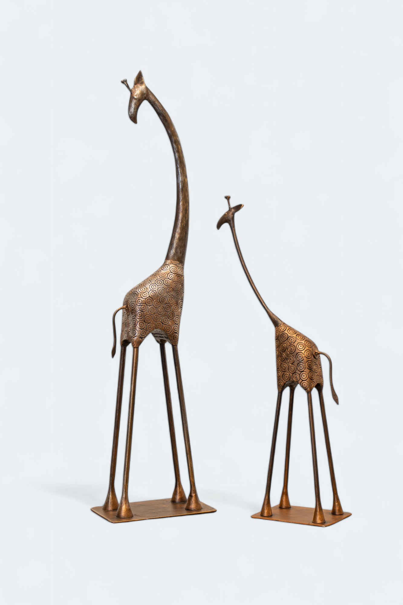 Swirling Savanna - Whimsical Metal Giraffe Sculpture
