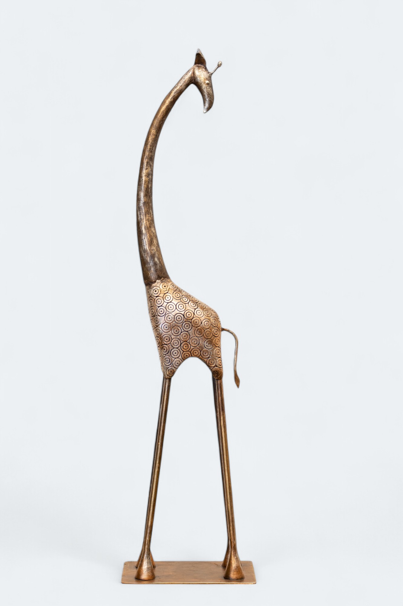 Swirling Savanna - Whimsical Metal Giraffe Sculpture