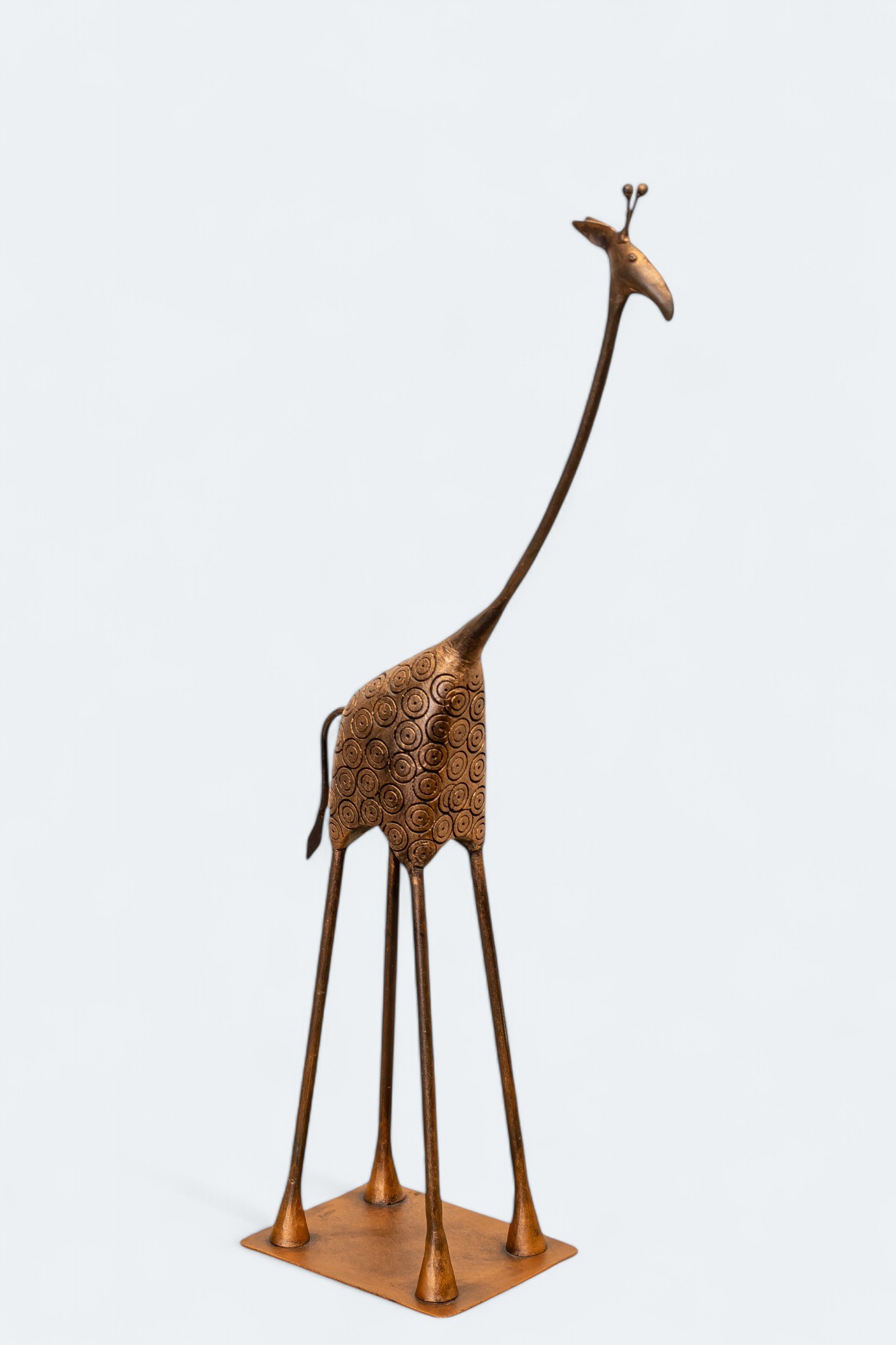 Abstract Metal Giraffe Sculpture