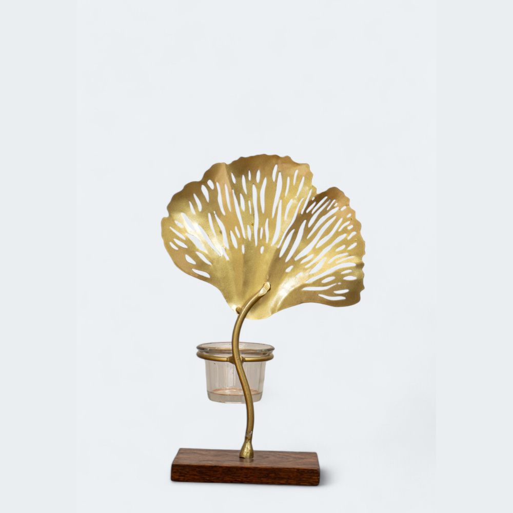 Ginkgo Leaf Votive Candle Holder