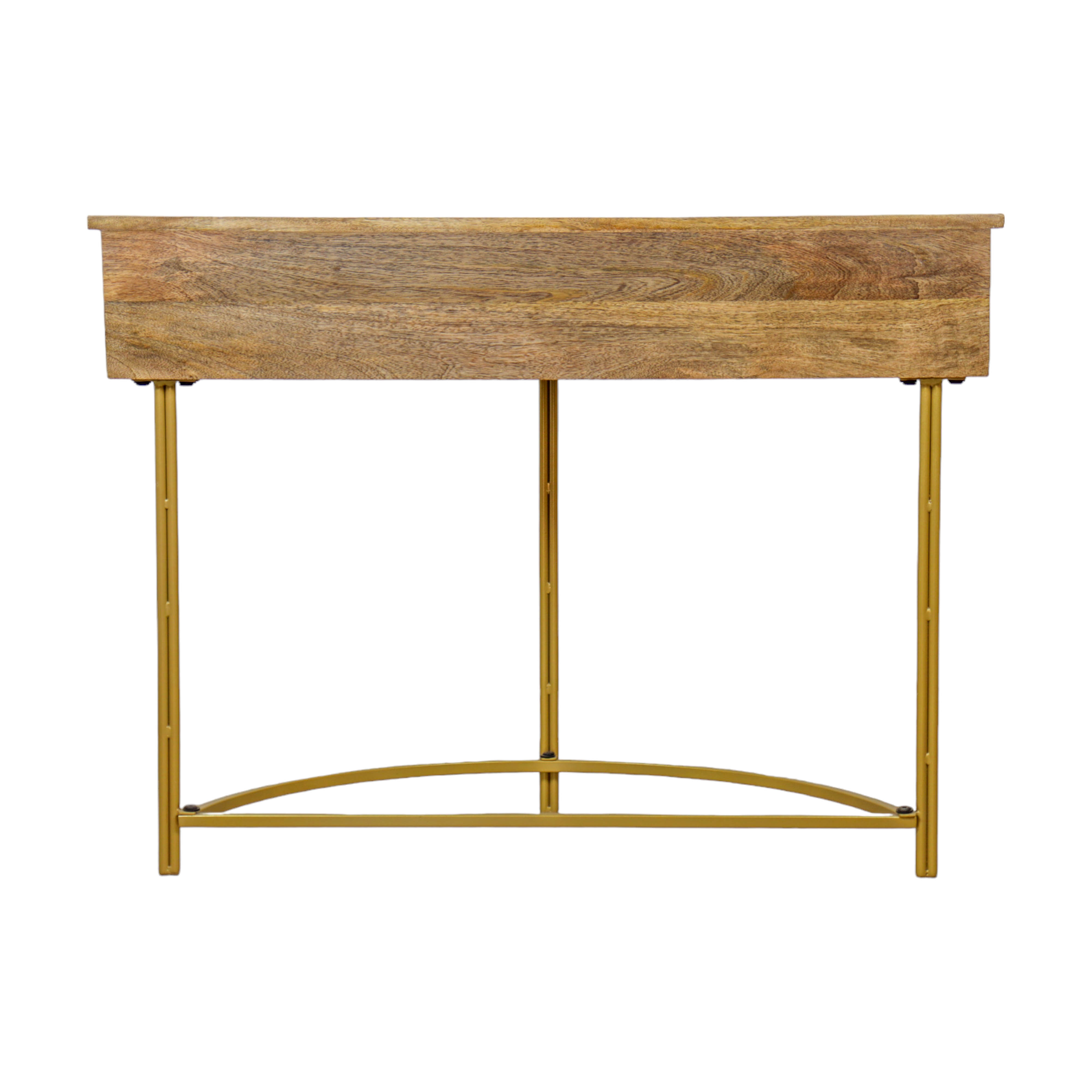Intricate Carved Half Moon Console Table