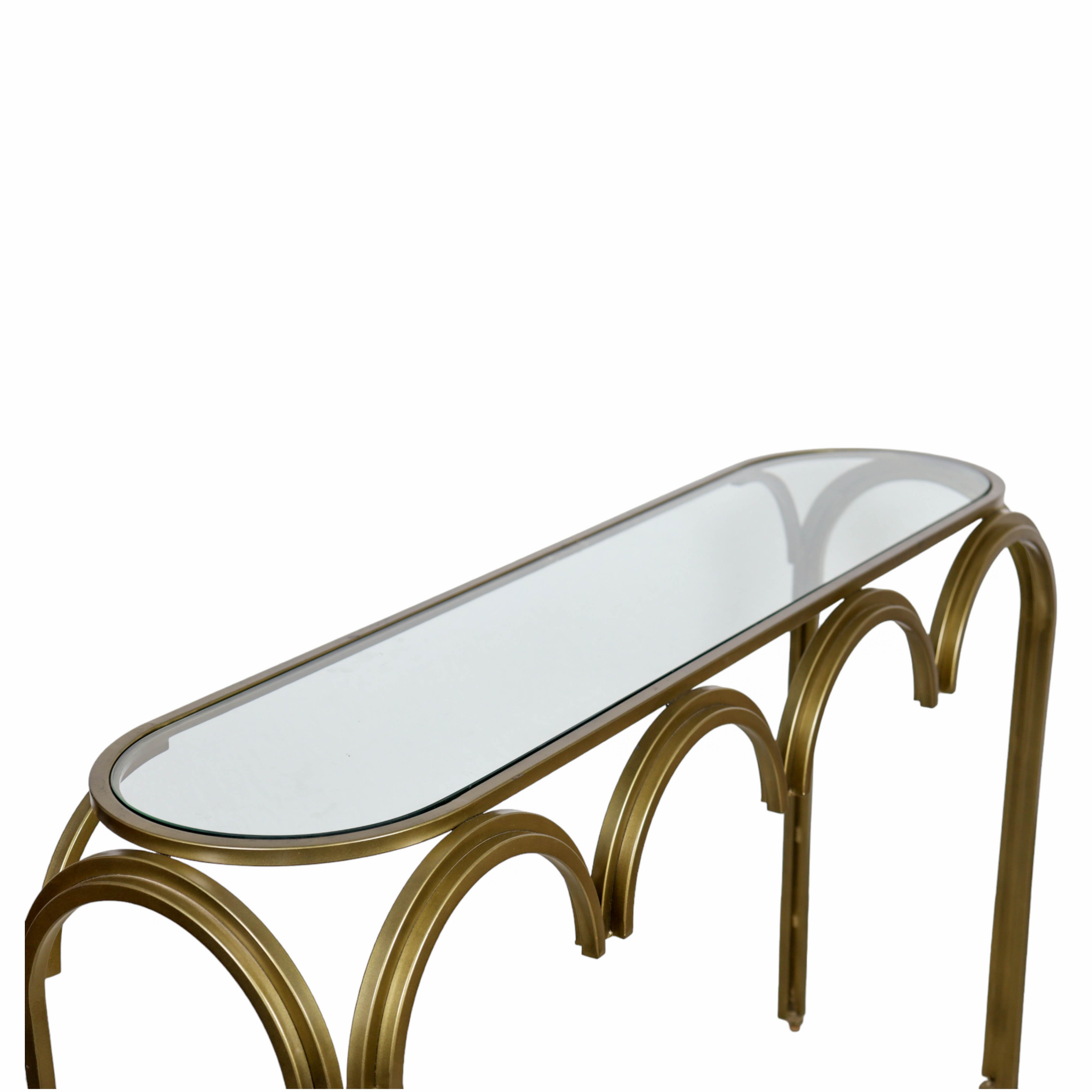 Brass Arch Console Table