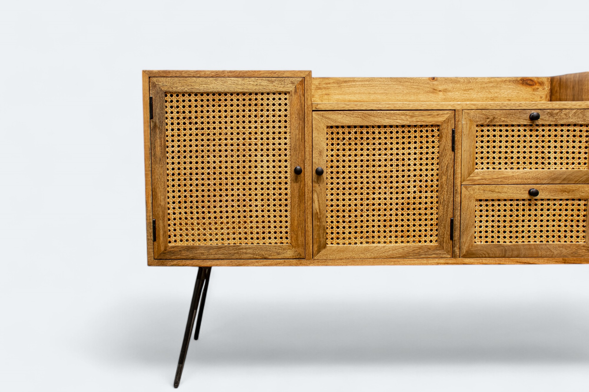 Rattan Weave Accent Cabinet