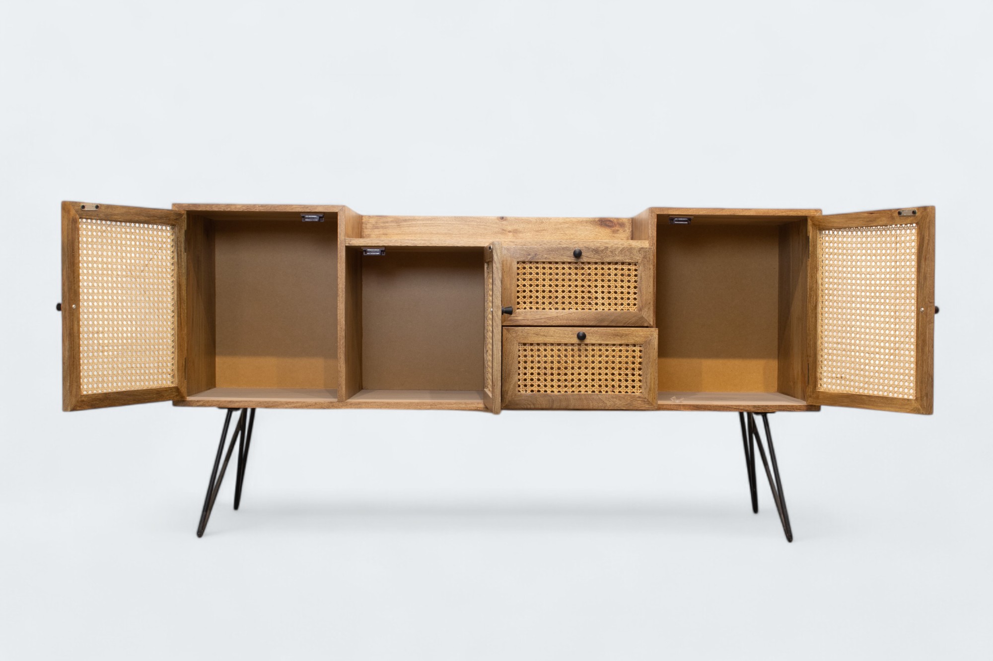 Rattan Weave Accent Cabinet