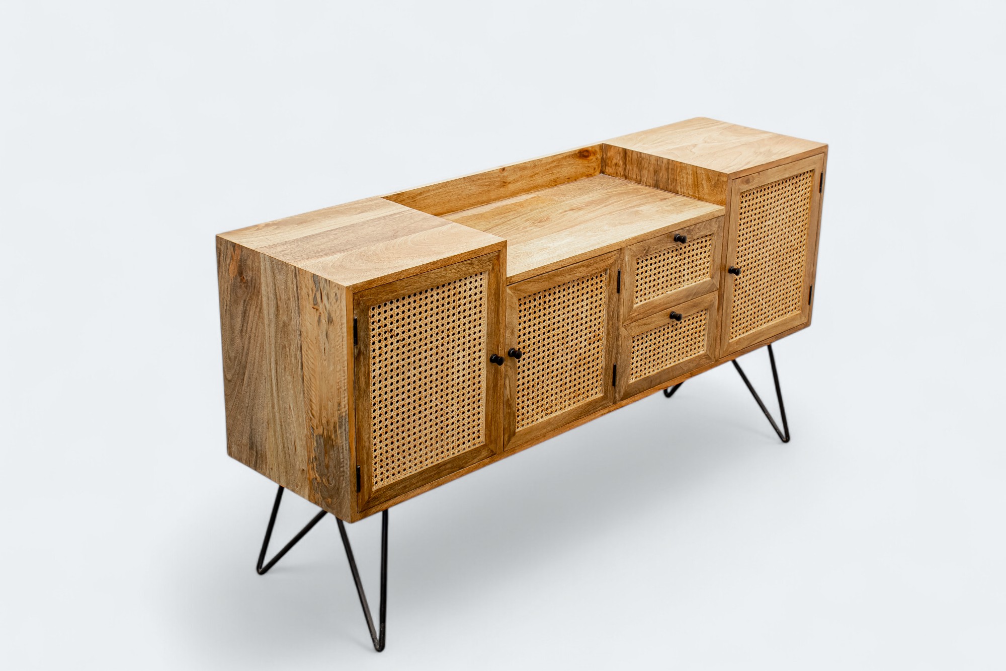 Rattan Weave Accent Cabinet