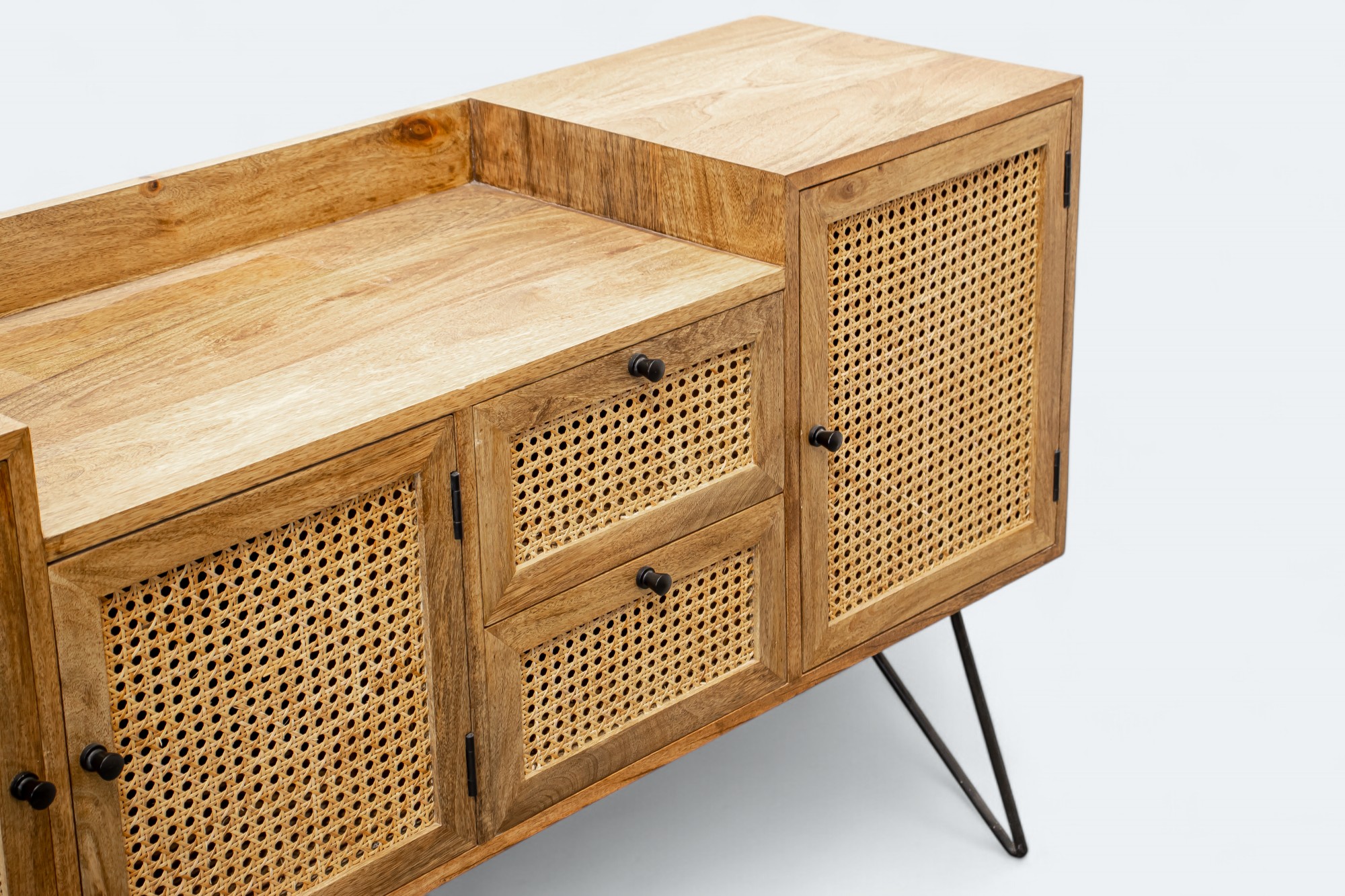 Rattan Weave Accent Cabinet