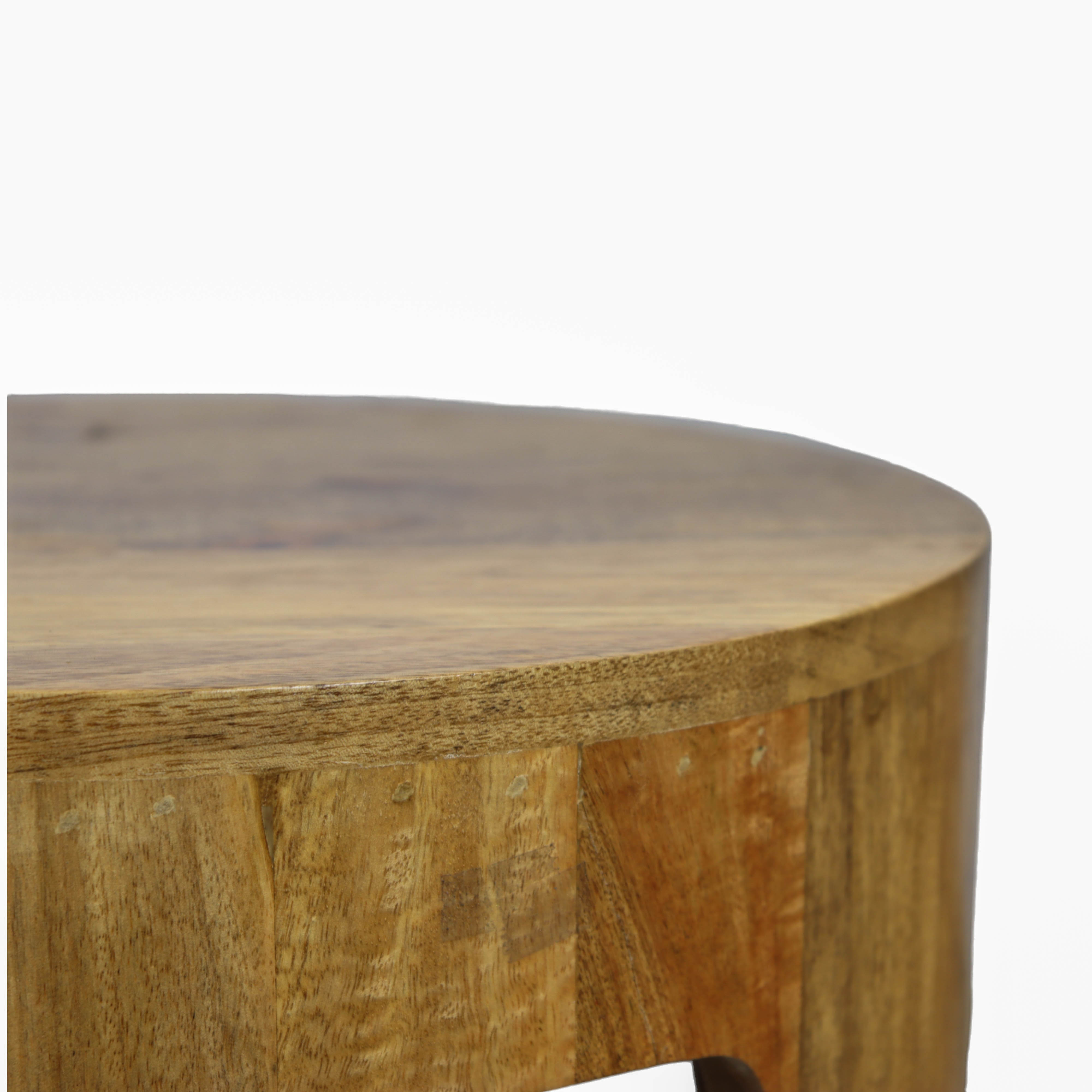 Wooden Side Round Table for Living Room