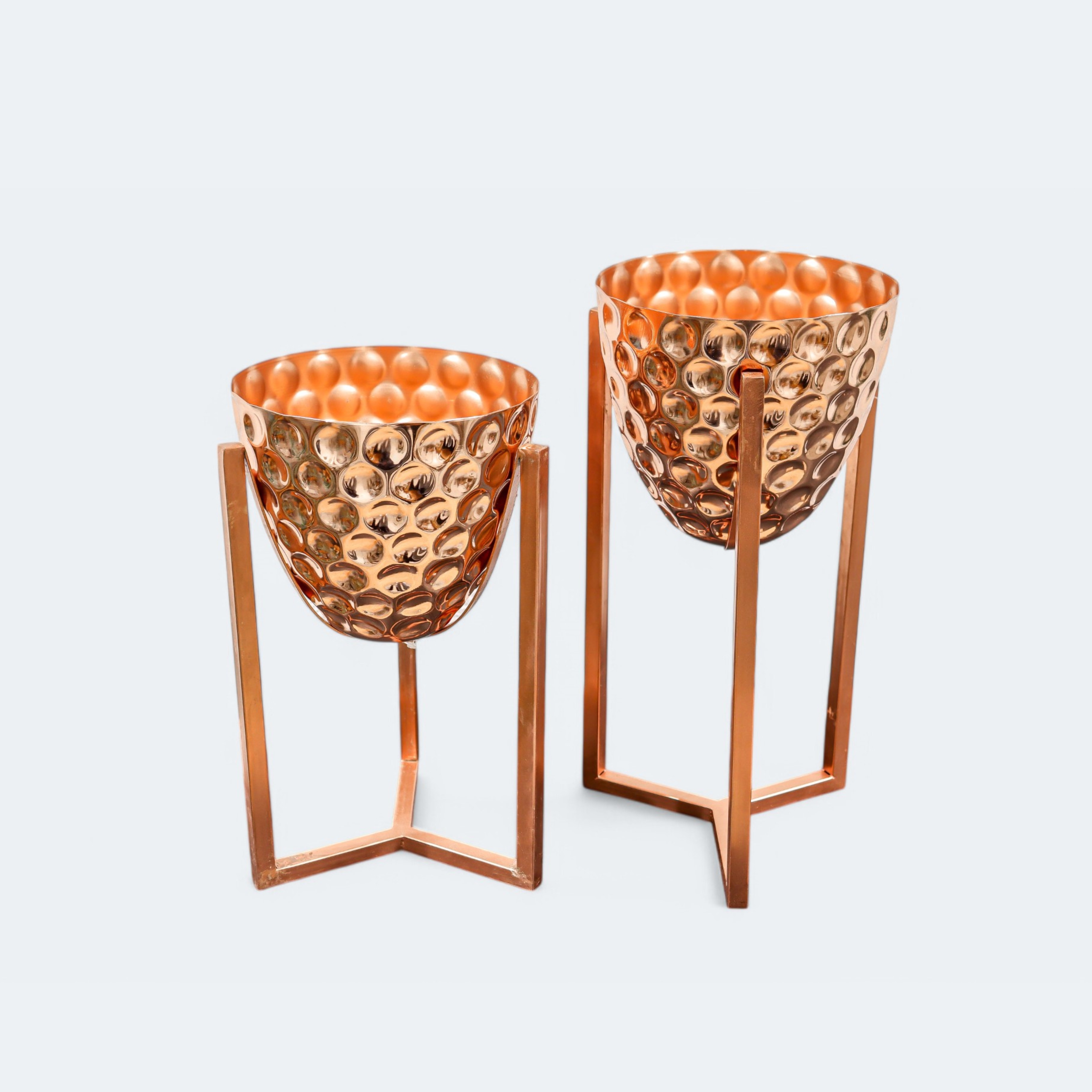 Golden Planter With Stand