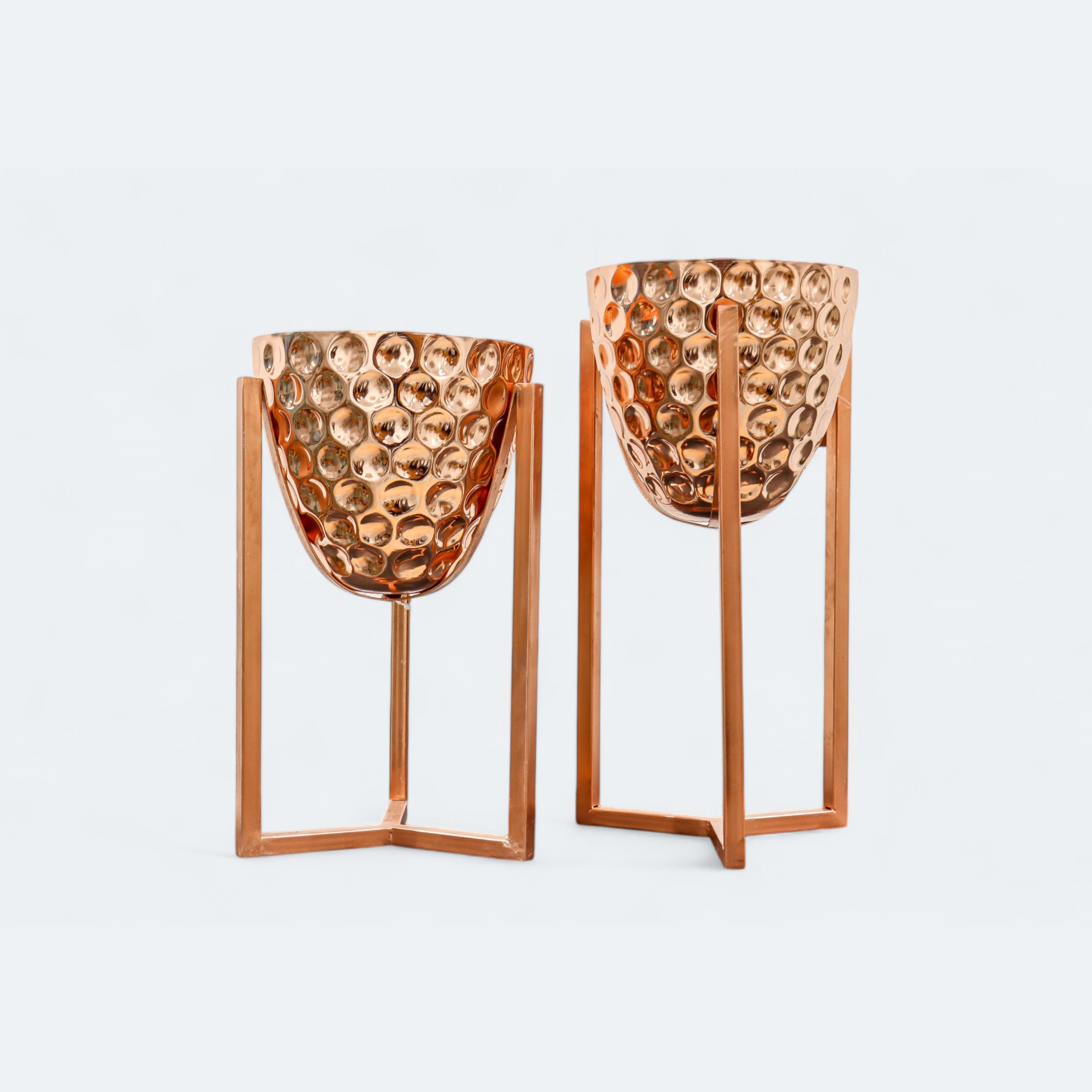 Golden Planter With Stand