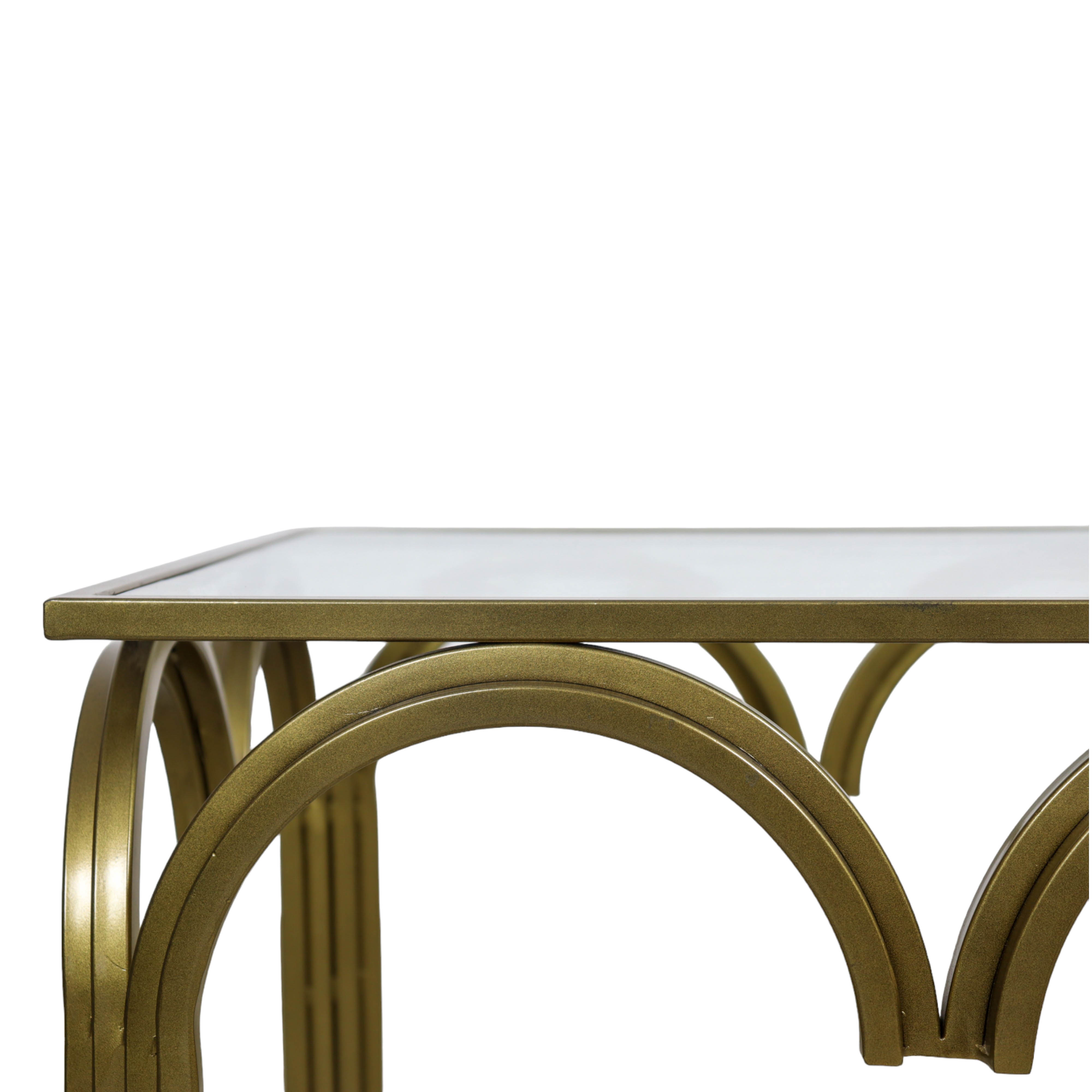 Vintage Inspire Crystal and Brass Center Table