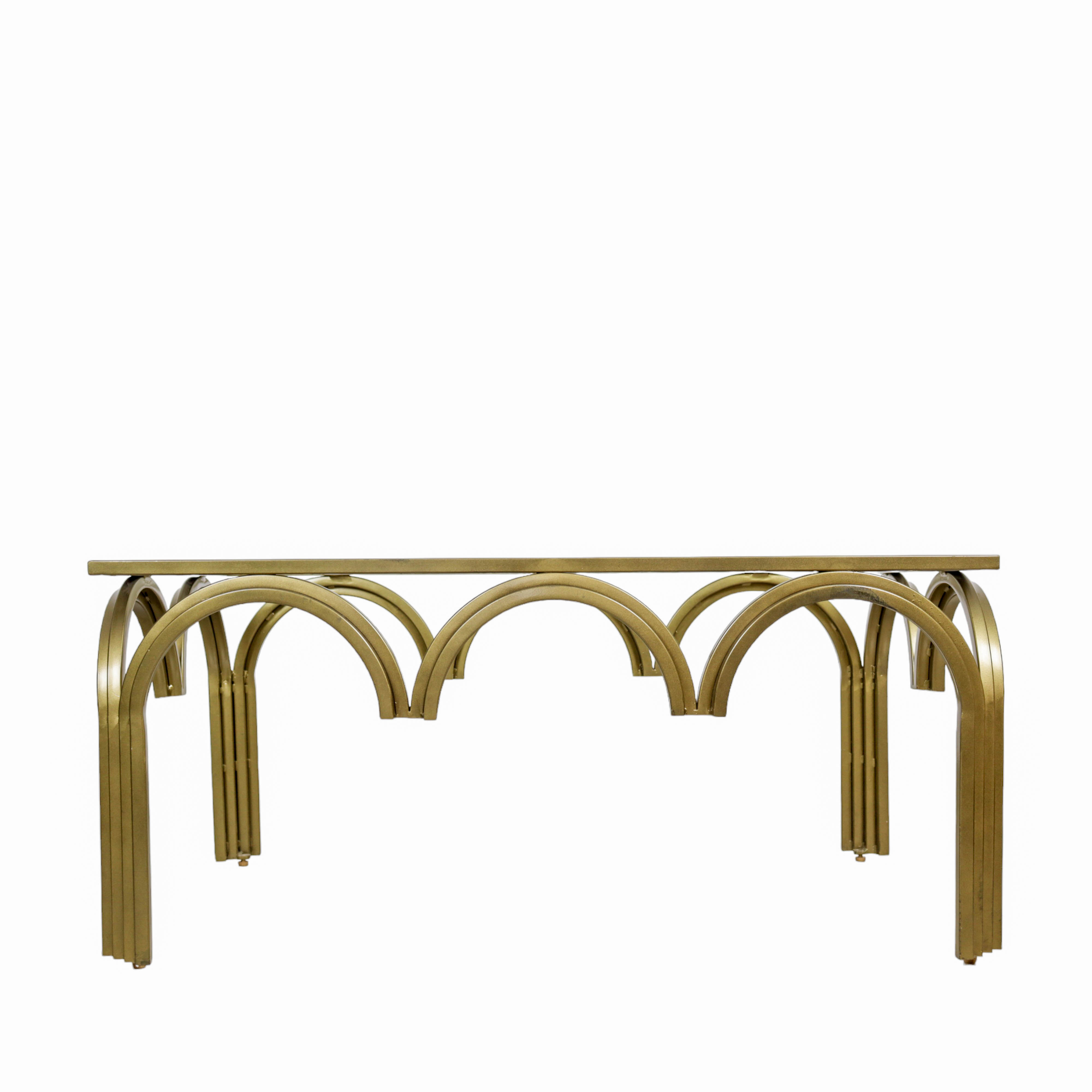Vintage Inspire Crystal and Brass Center Table