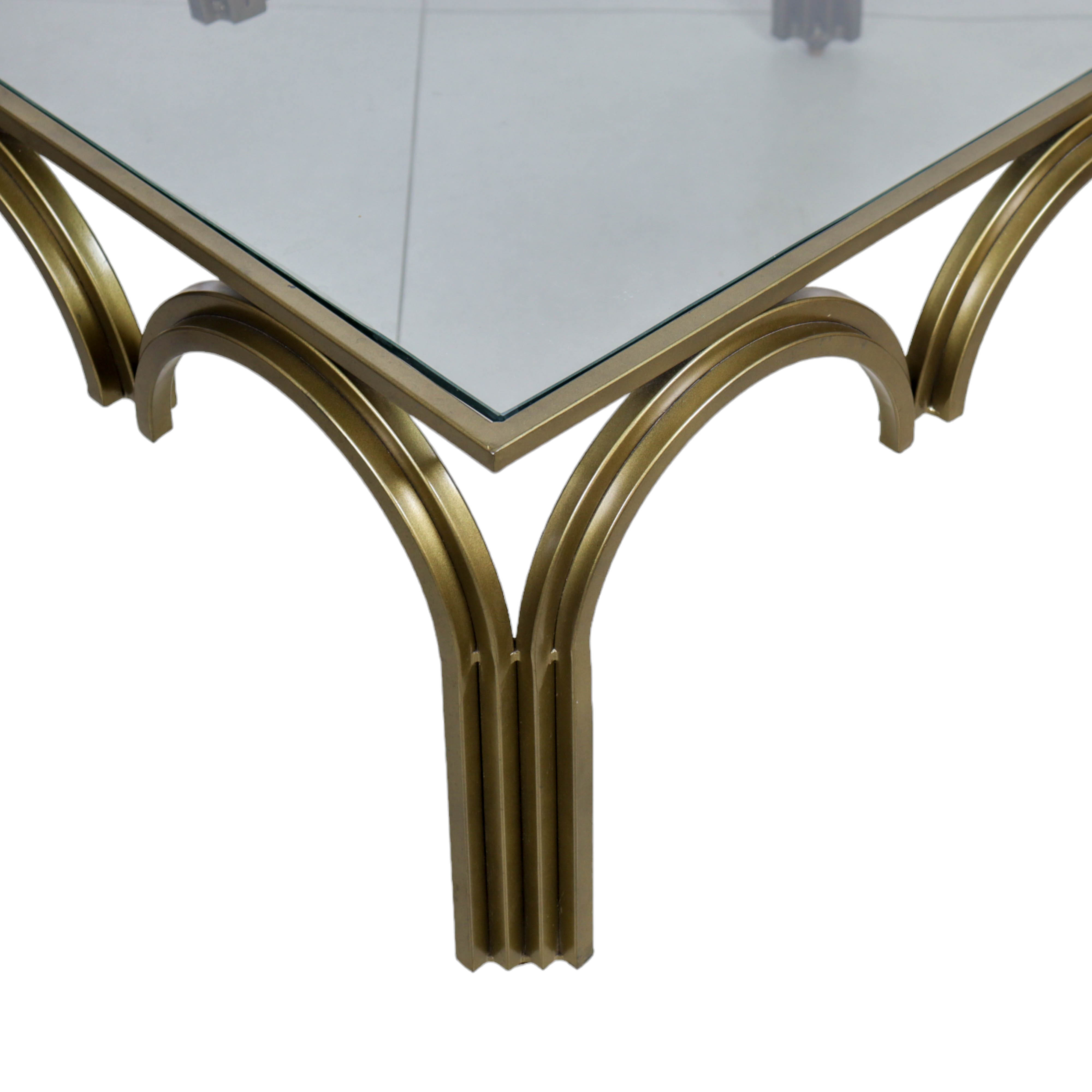 Vintage Inspire Crystal and Brass Center Table