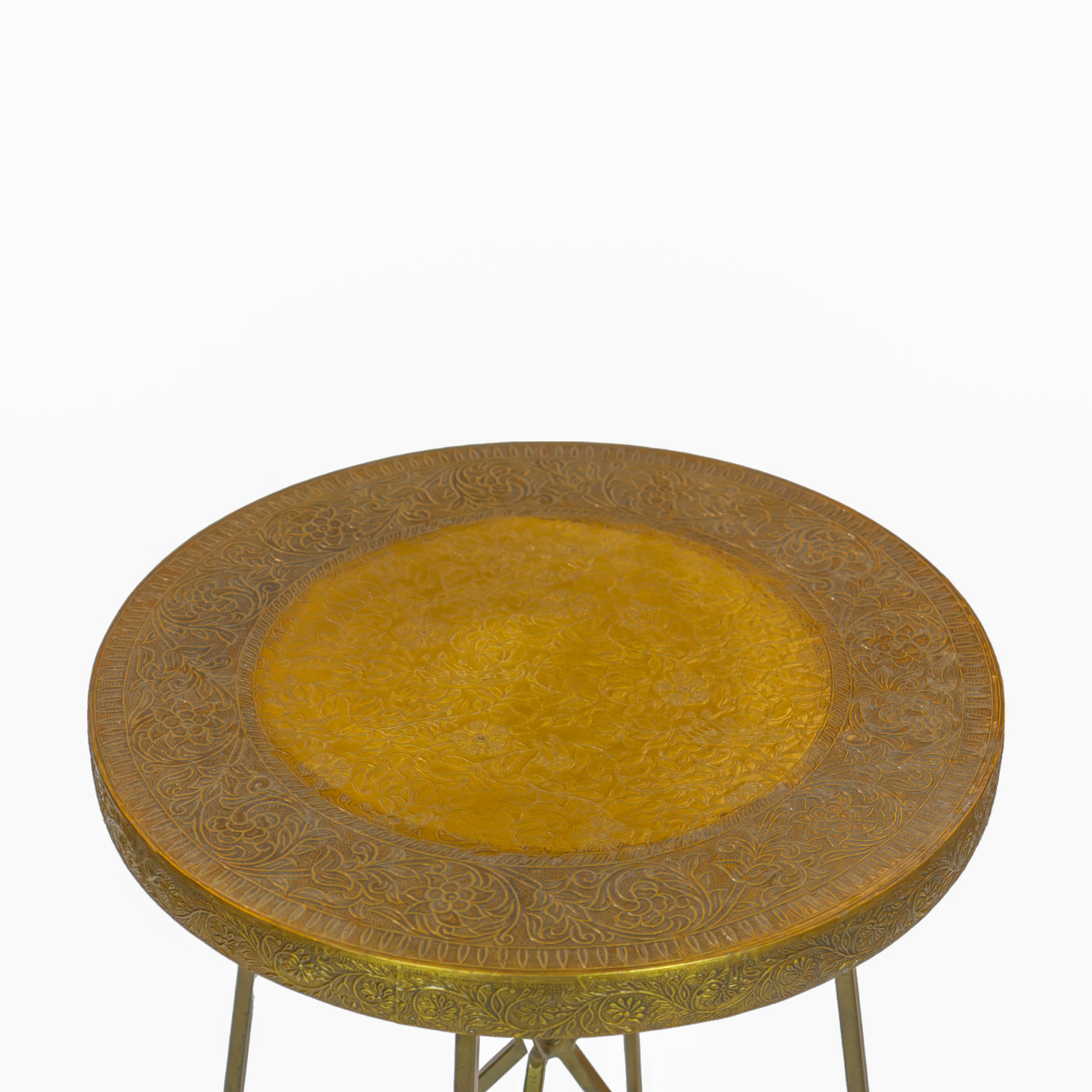 Golden Embossed Side Table