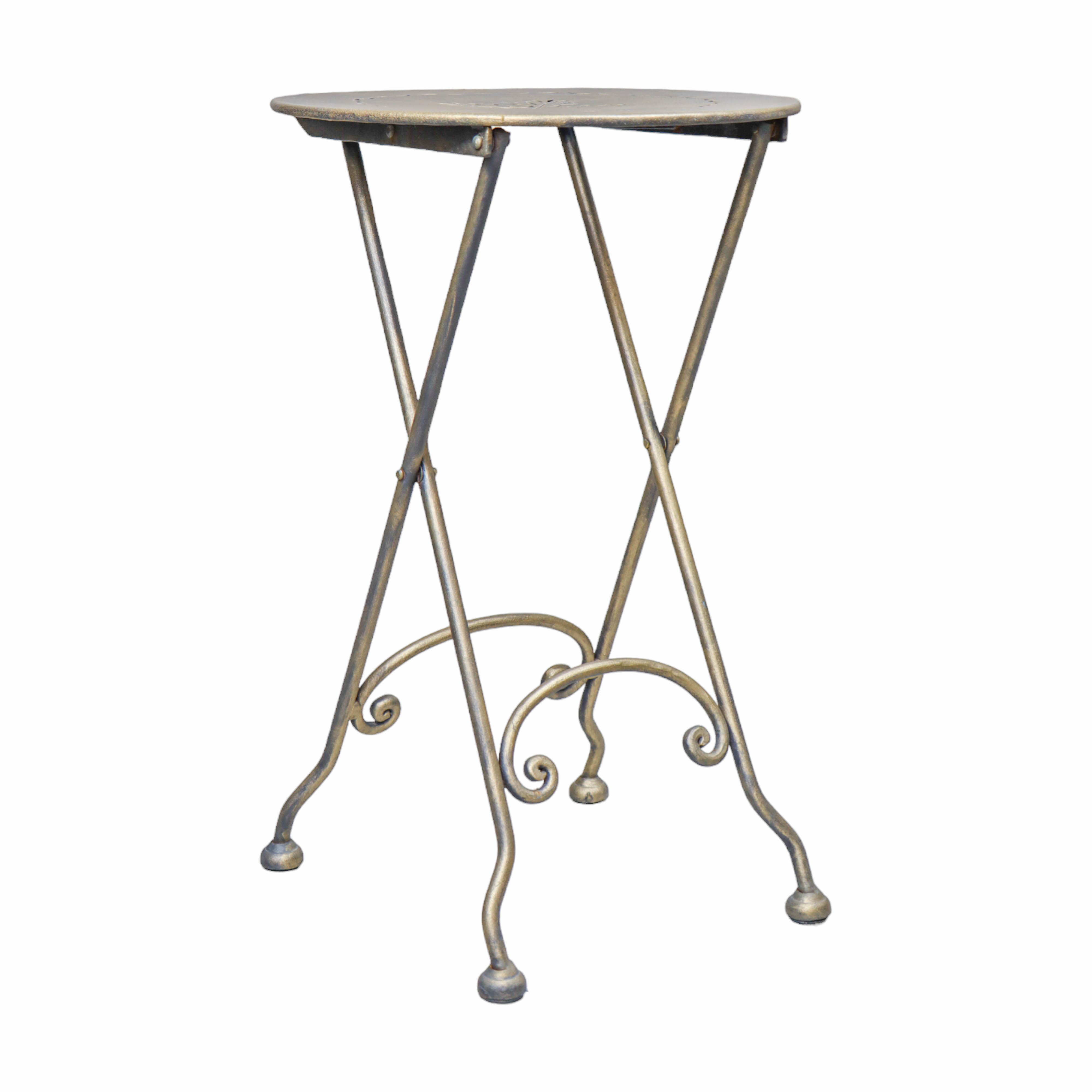 Iron Round Folding Side Table | Outdoor Indoor Table