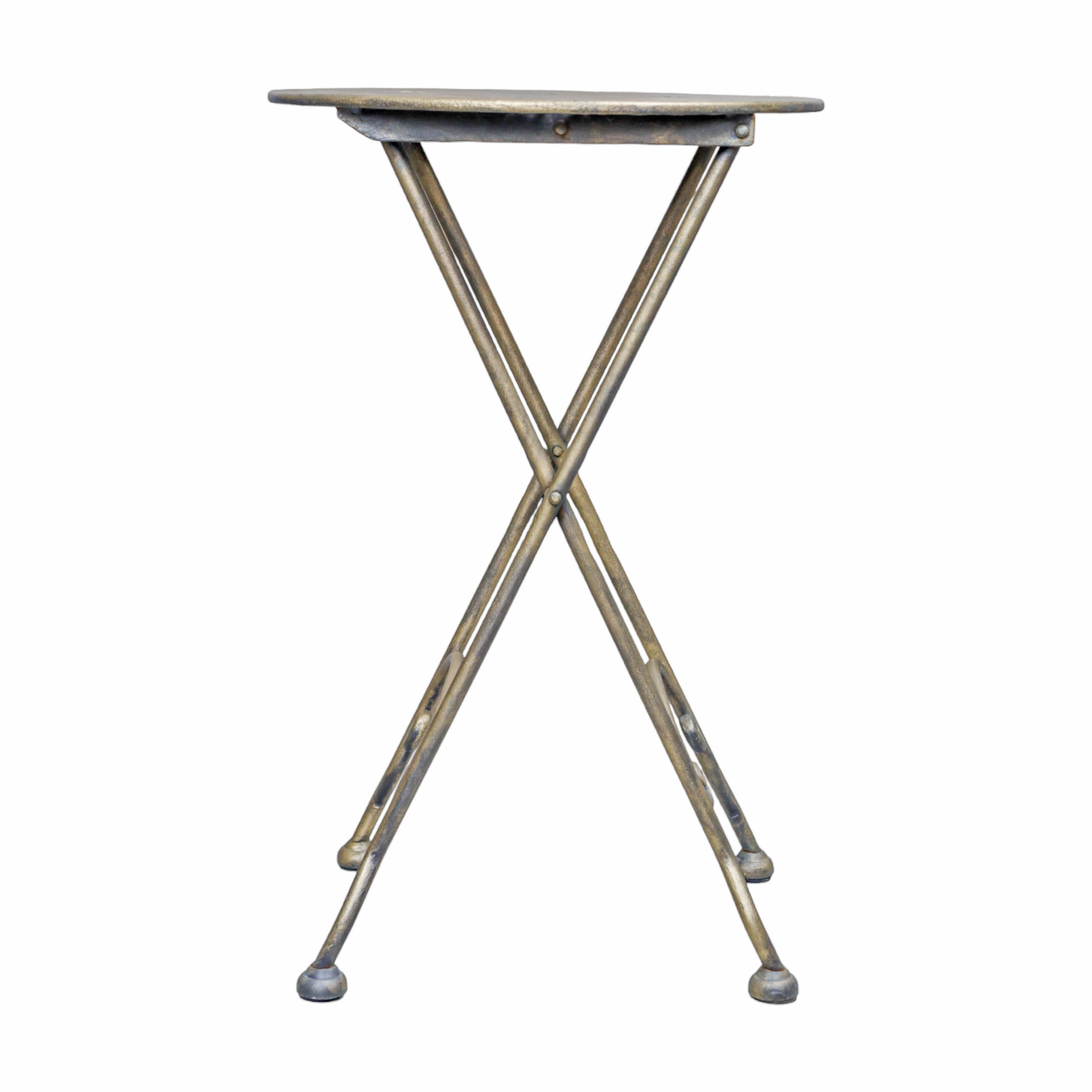 Iron Round Folding Side Table | Outdoor Indoor Table