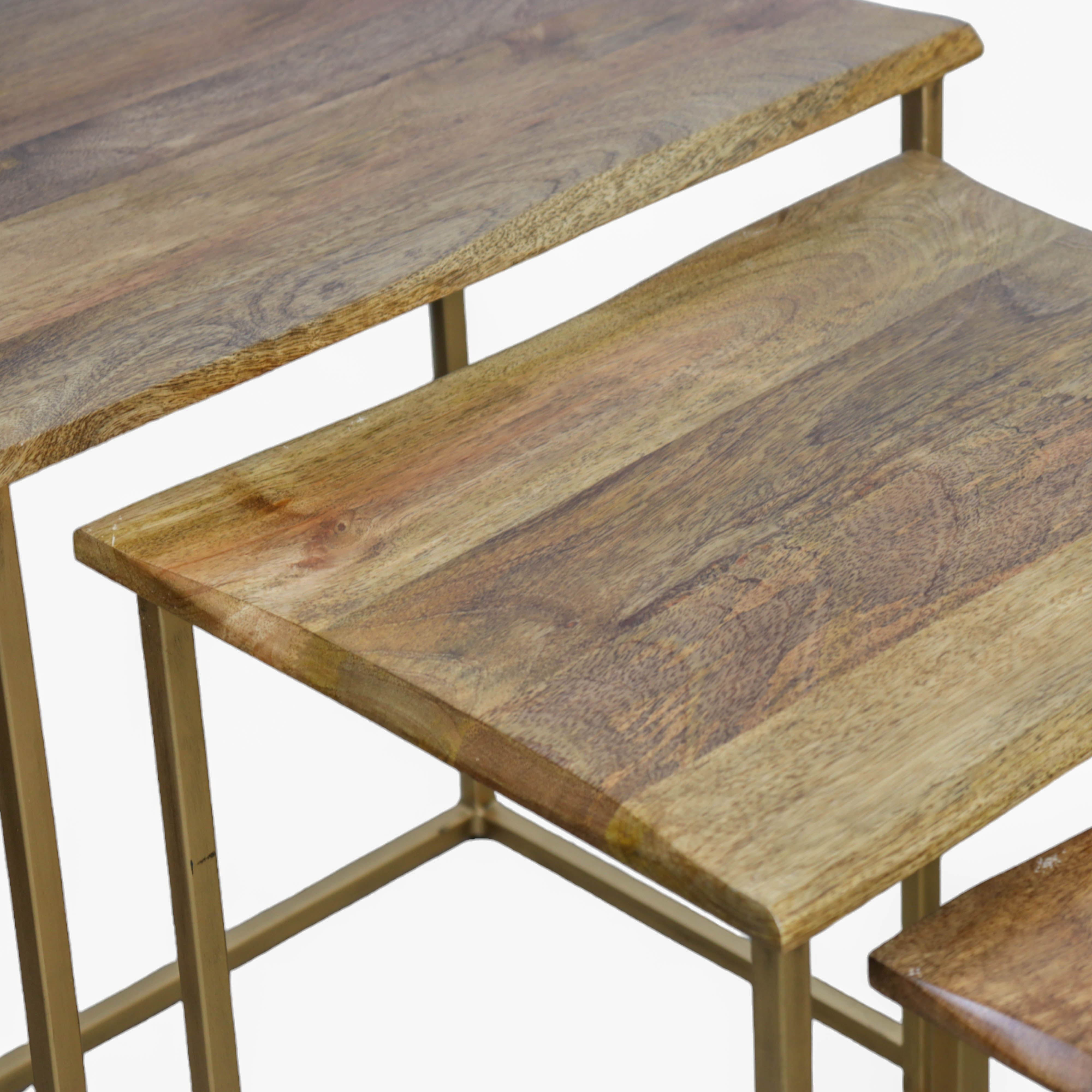 Wooden and Iron Nesting Table