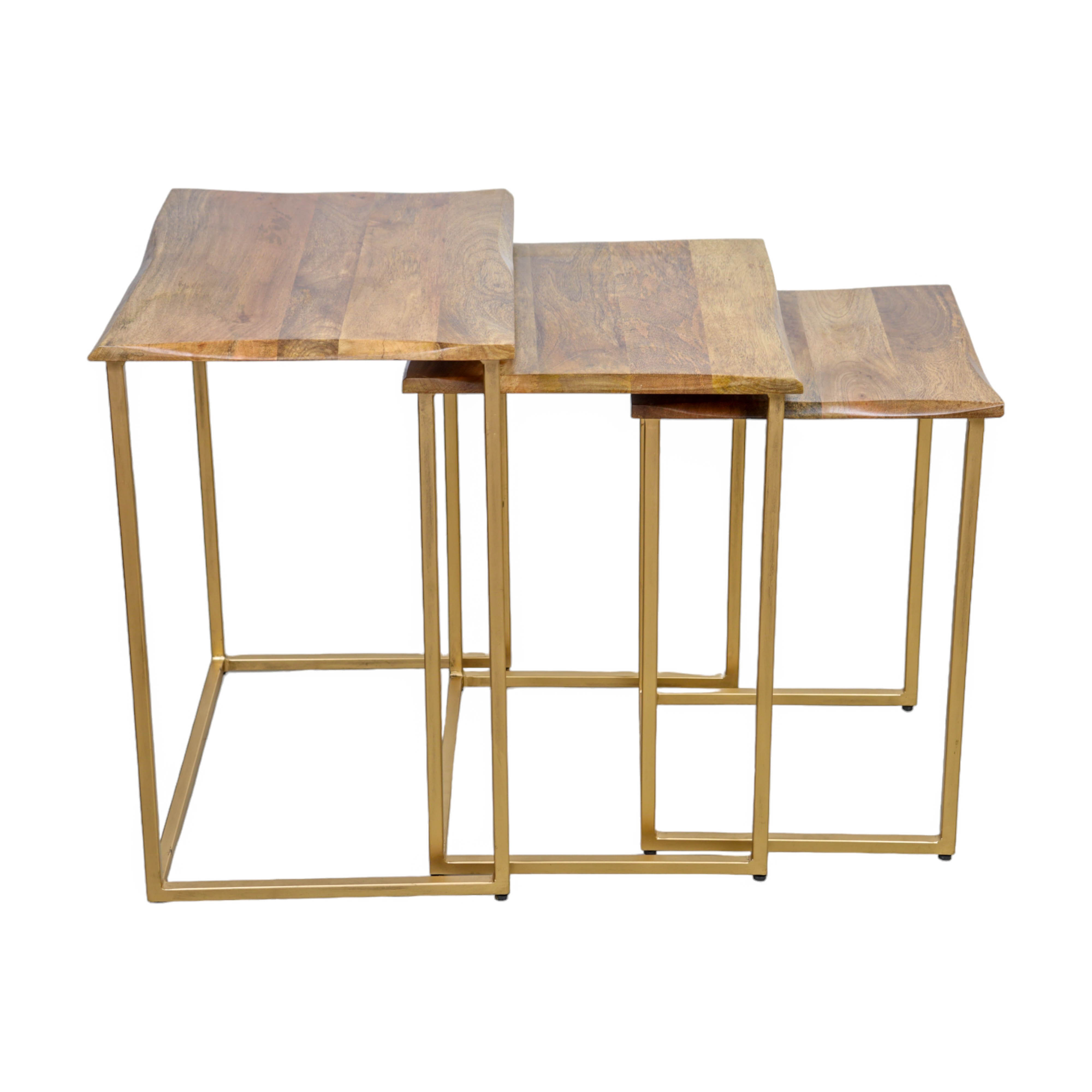 Wooden and Iron Nesting Table