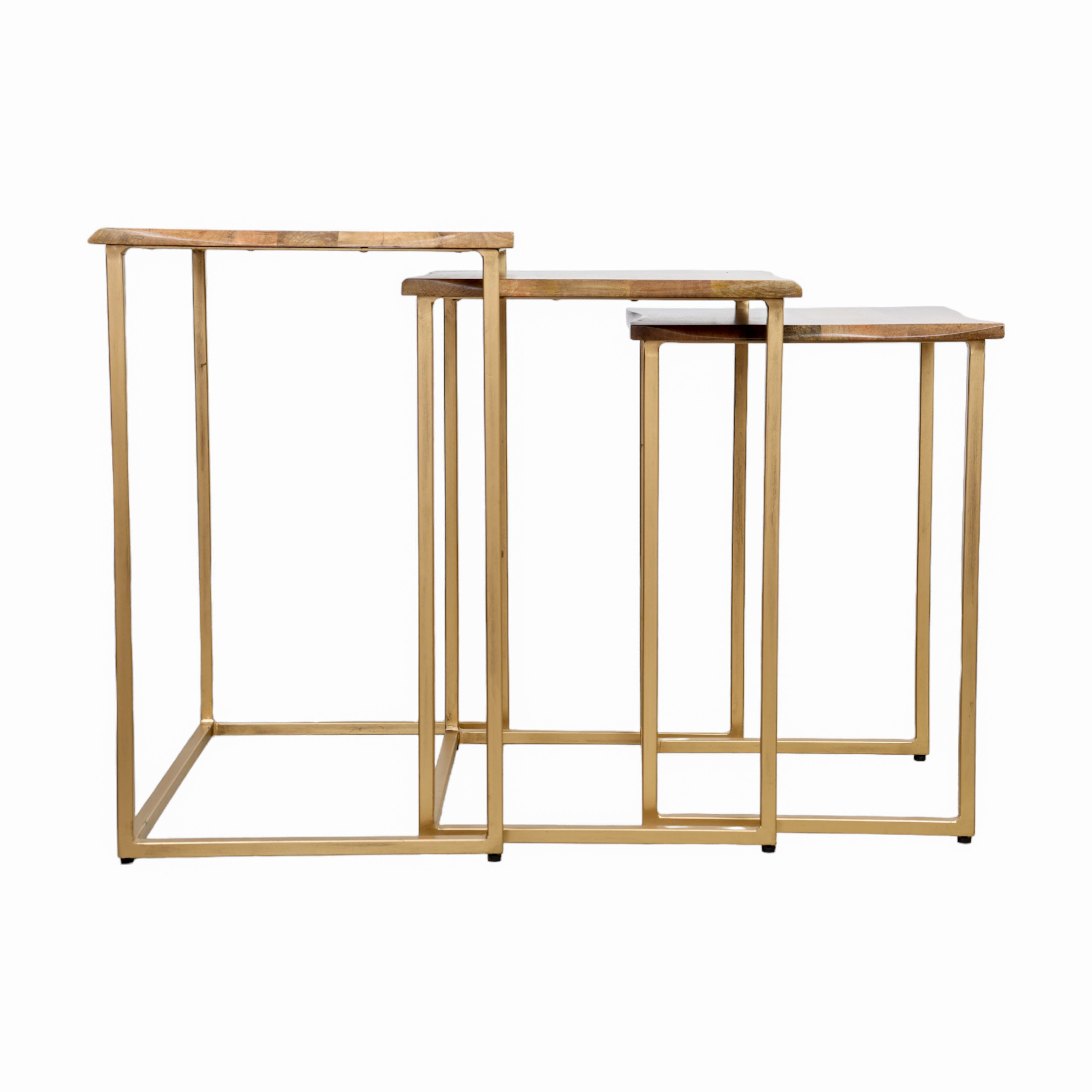 Wooden and Iron Nesting Table