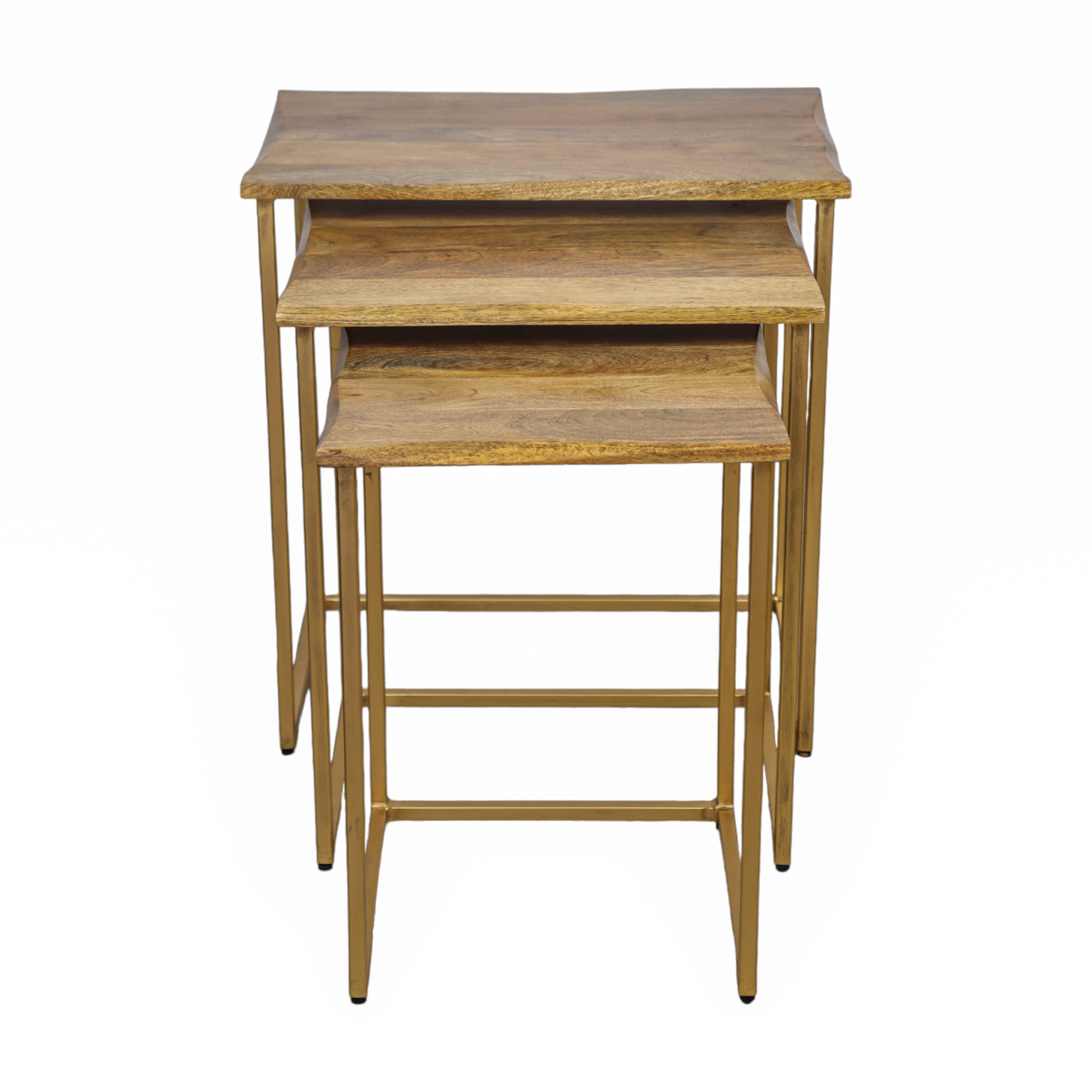 Wooden and Iron Nesting Table