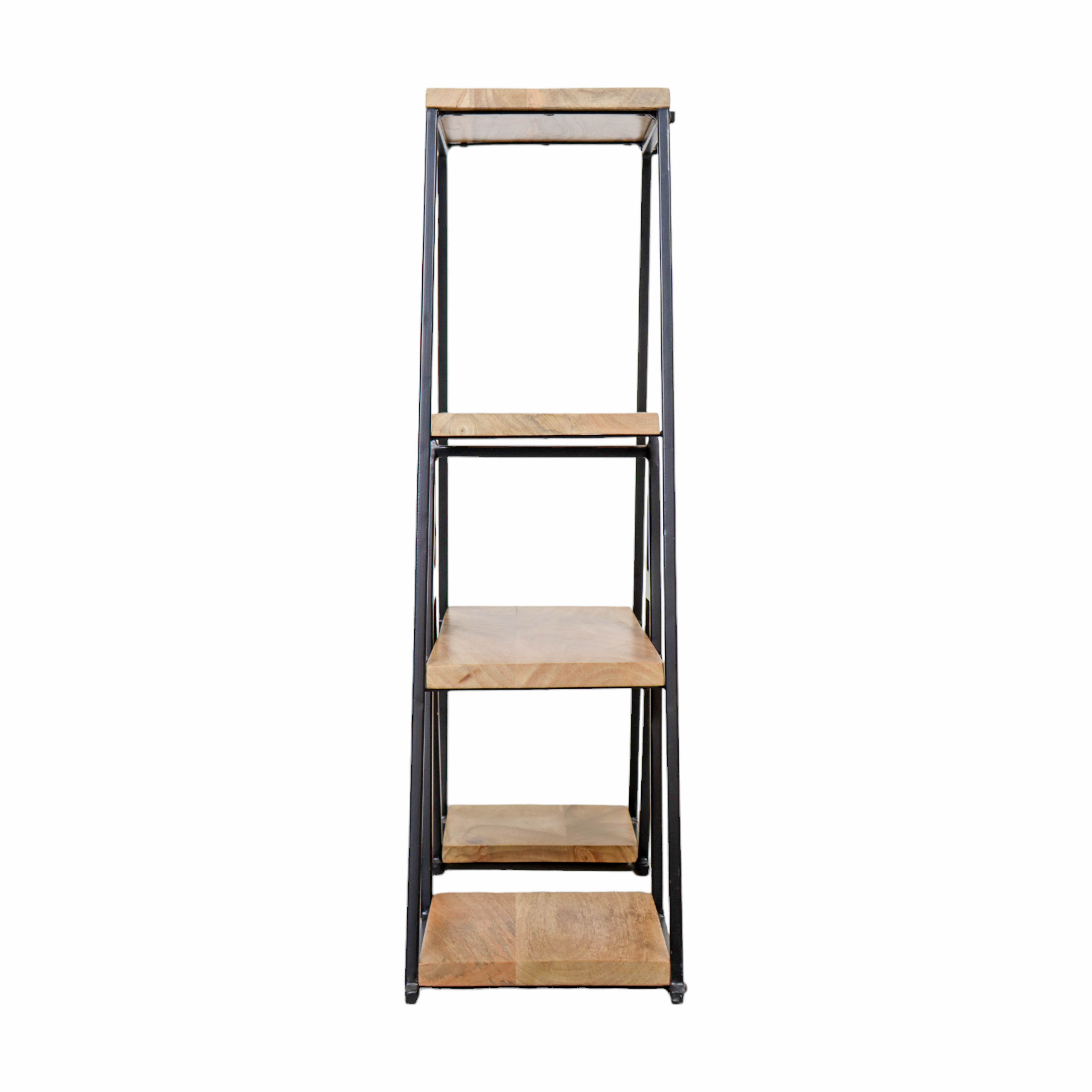 Triangle Shape Wood and Iron Display Stand