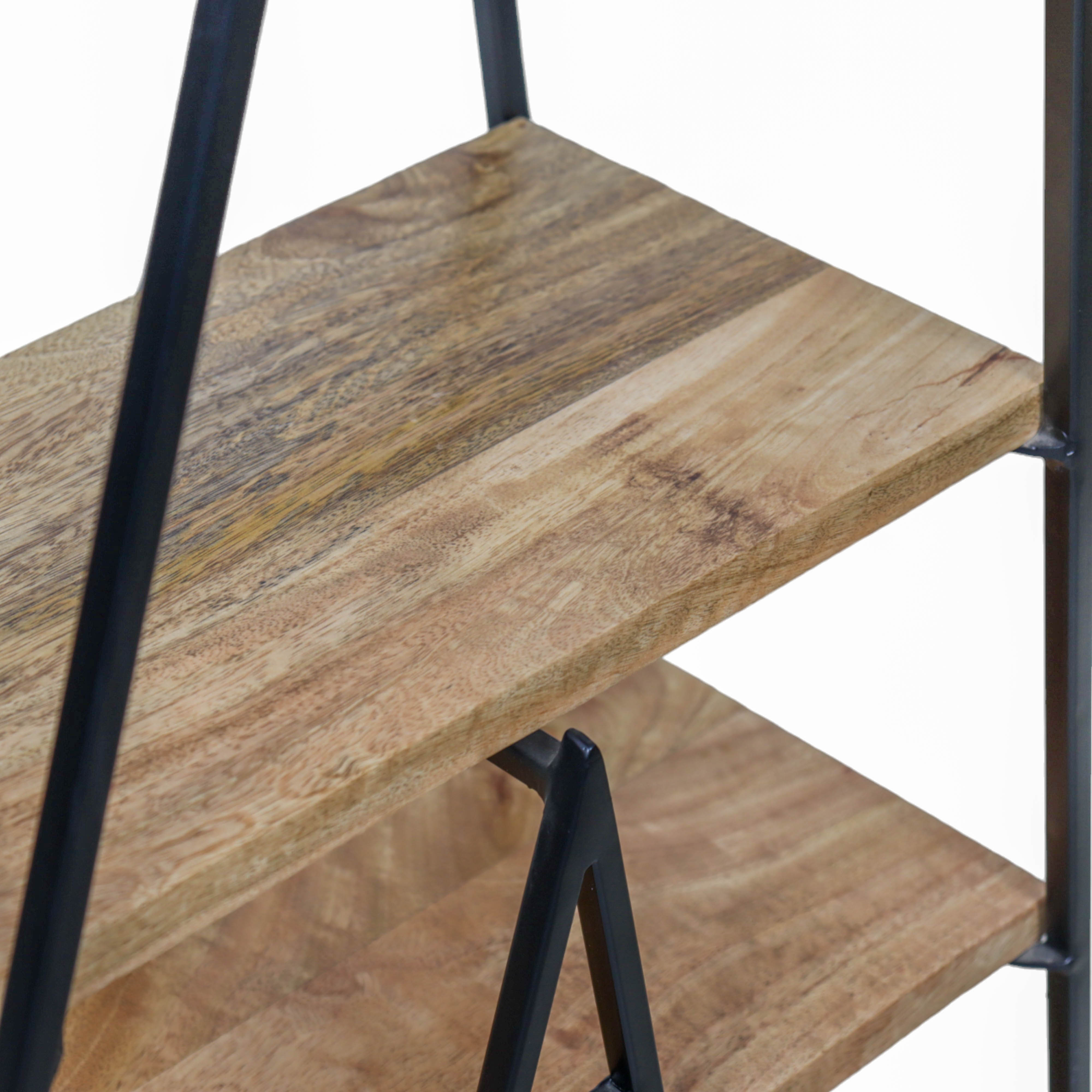 Triangle Shape Wood and Iron Display Stand