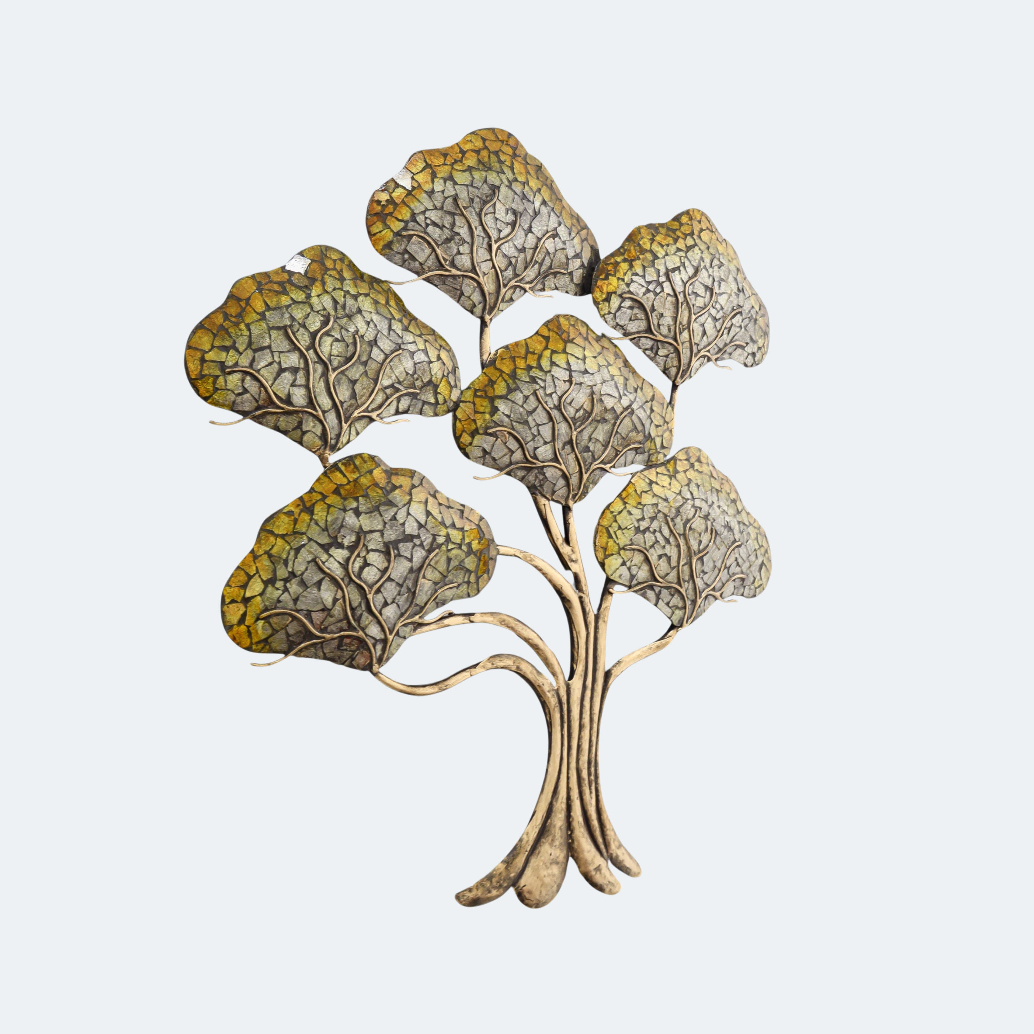 Mirror Mosaic Wall Decor Metal Tree