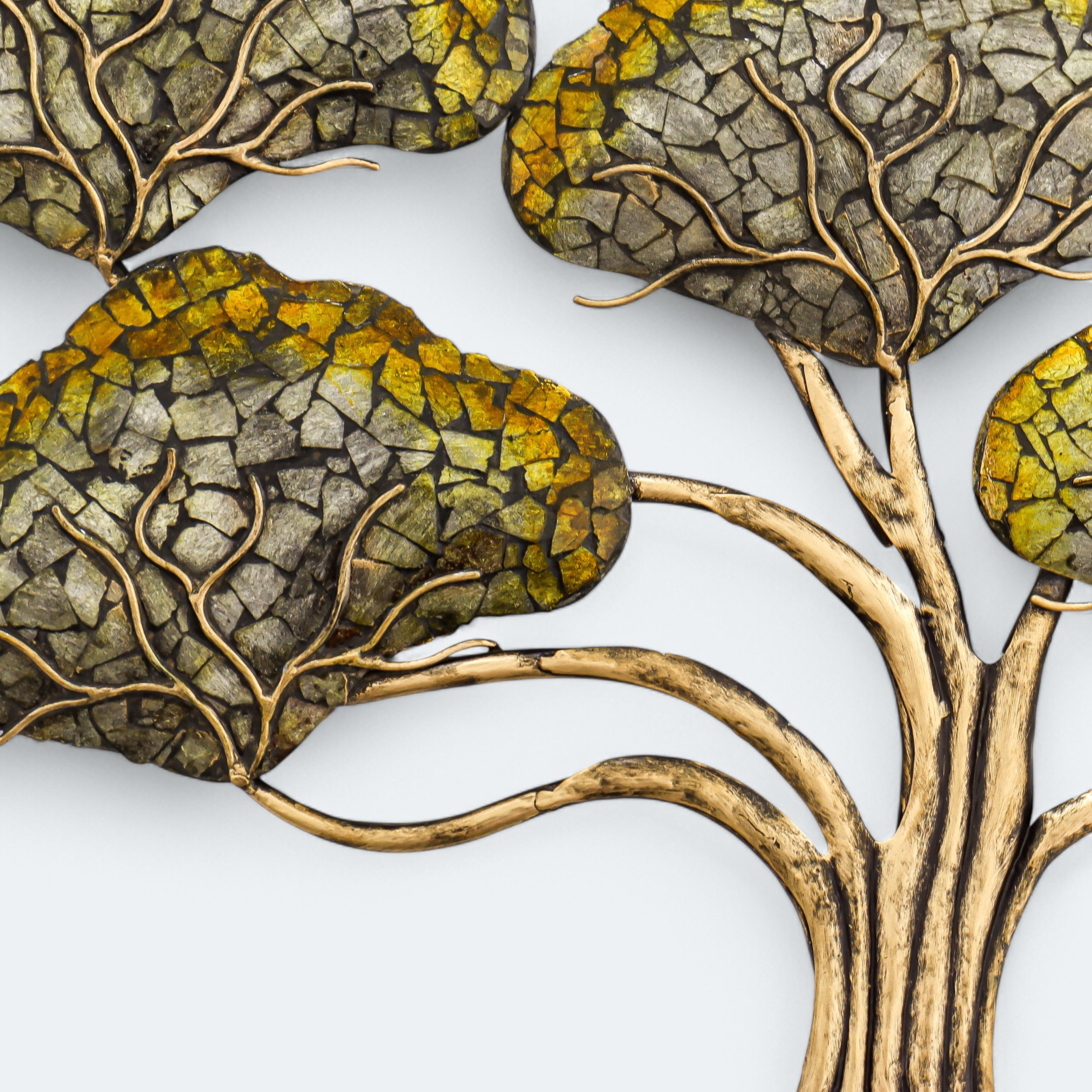 Mirror Mosaic Wall Decor Metal Tree